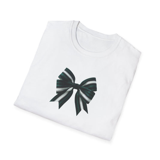 Green, White and Black Bow Unisex Softstyle T-Shirt