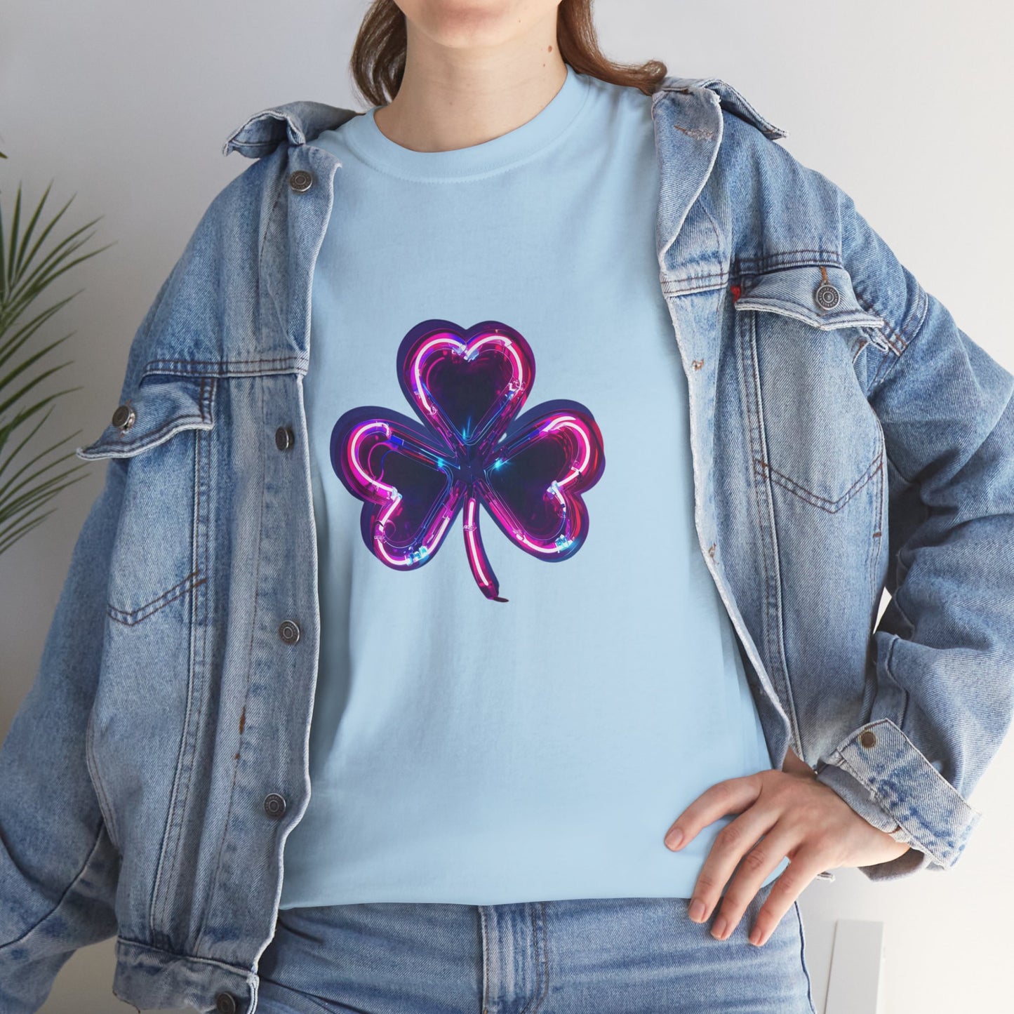 Electric Luck - Pink and Blue Unisex Heavy Cotton Tee