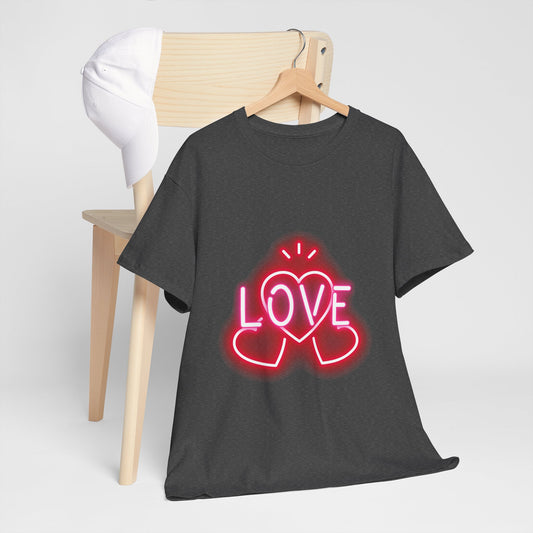 Neon Triple Heart Unisex Heavy Cotton Tee