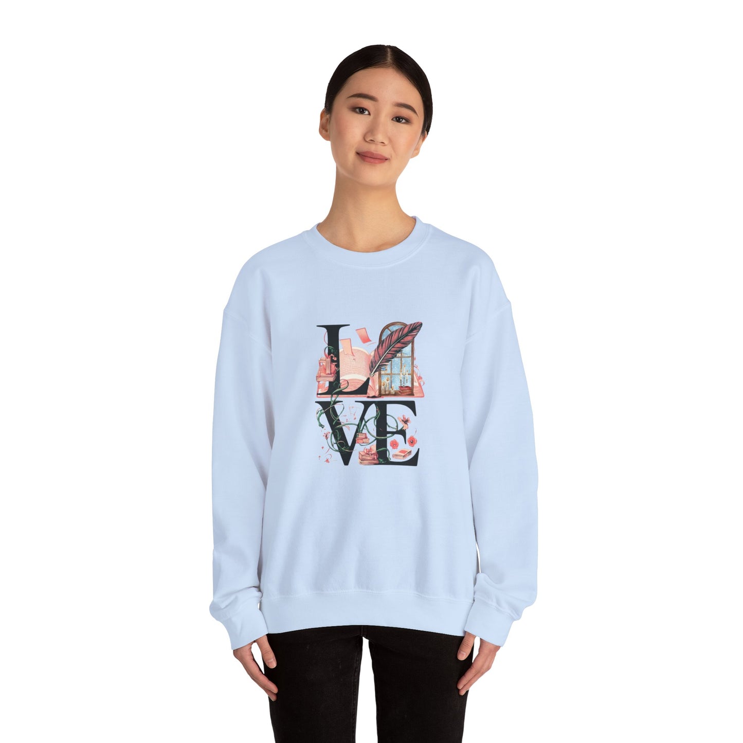 LOVE is a Novel Idea Unisex Heavy Blend™ Crewneck Sweatshirt