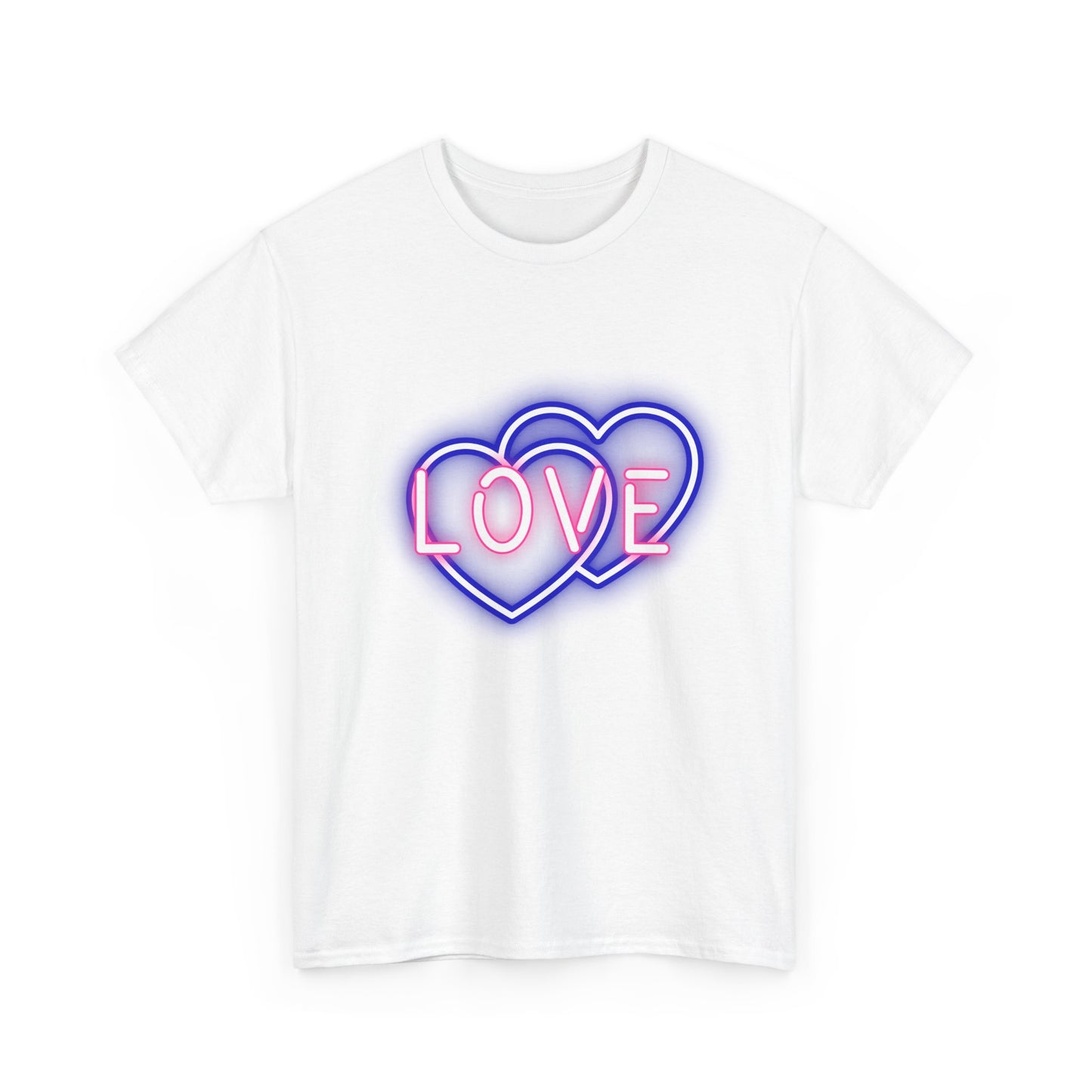 Neon Double Heart Unisex Heavy Cotton Tee