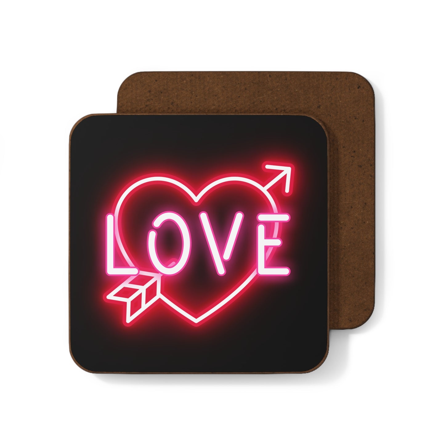 Neon Love Hardboard Back Coaster