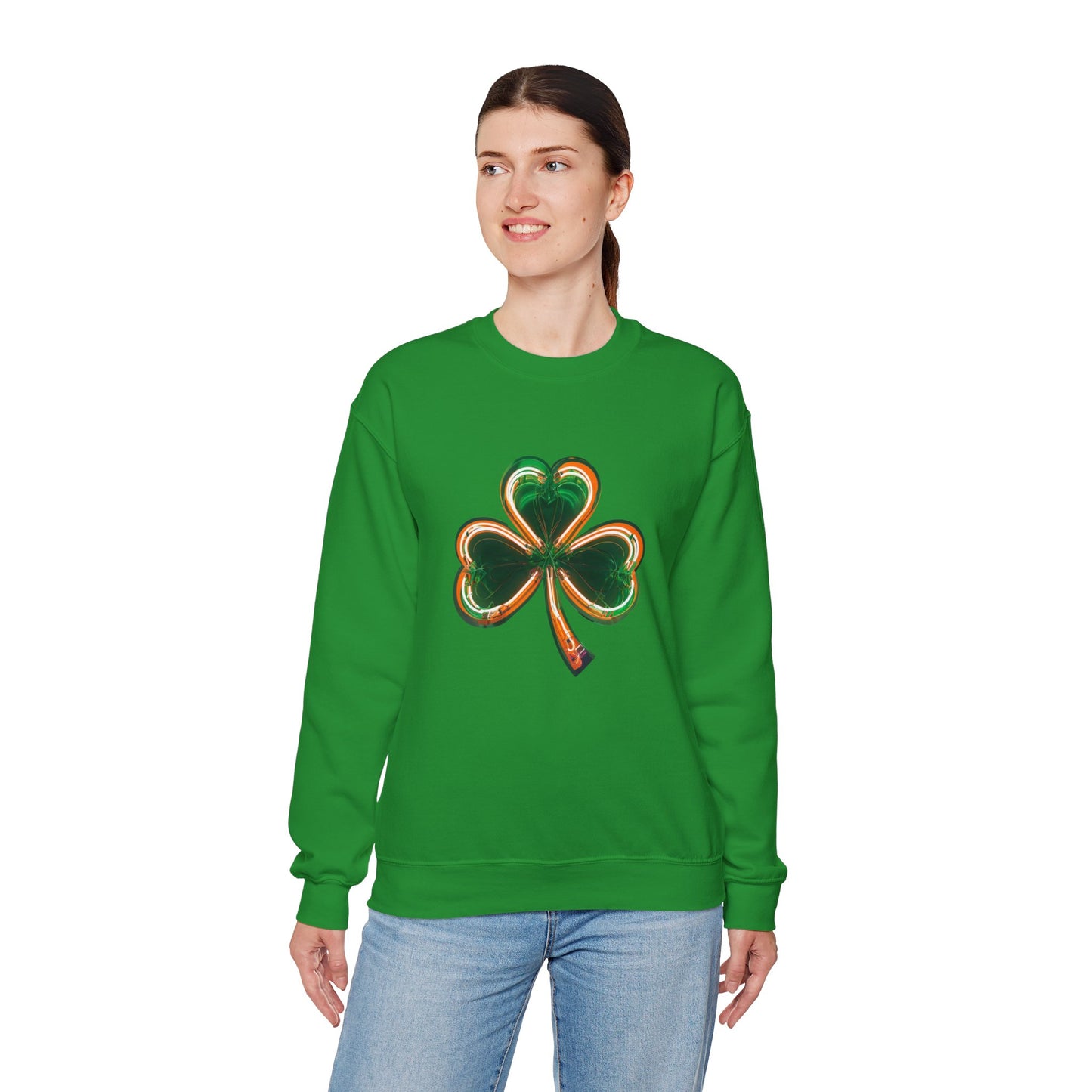 Electric Luck - Green and Orange Unisex Heavy Blend™ Crewneck Sweatshirt