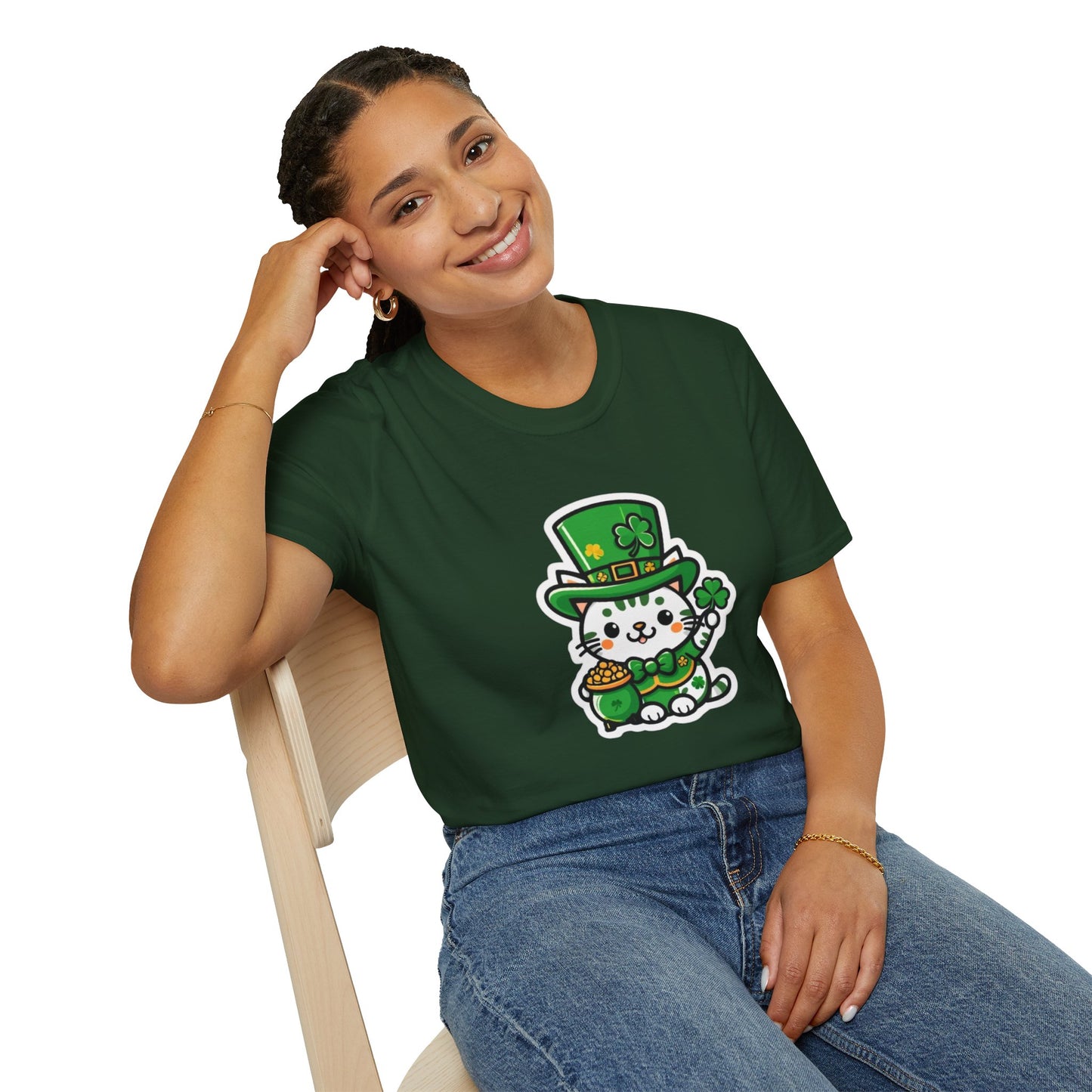 Clover Kitty Unisex Softstyle T-Shirt