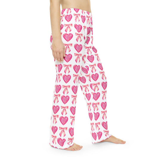 Hearts and Bows Women's Pajama Pants (AOP)