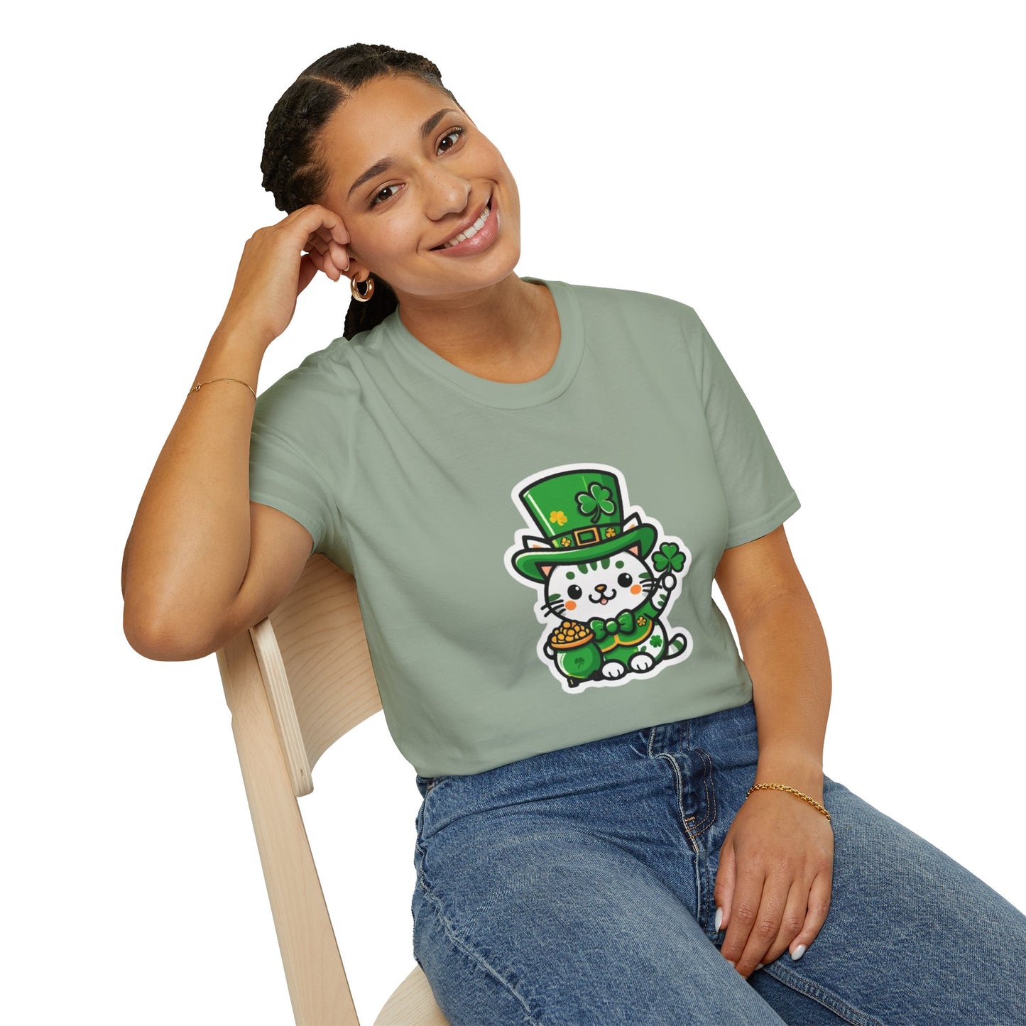 Clover Kitty Unisex Softstyle T-Shirt