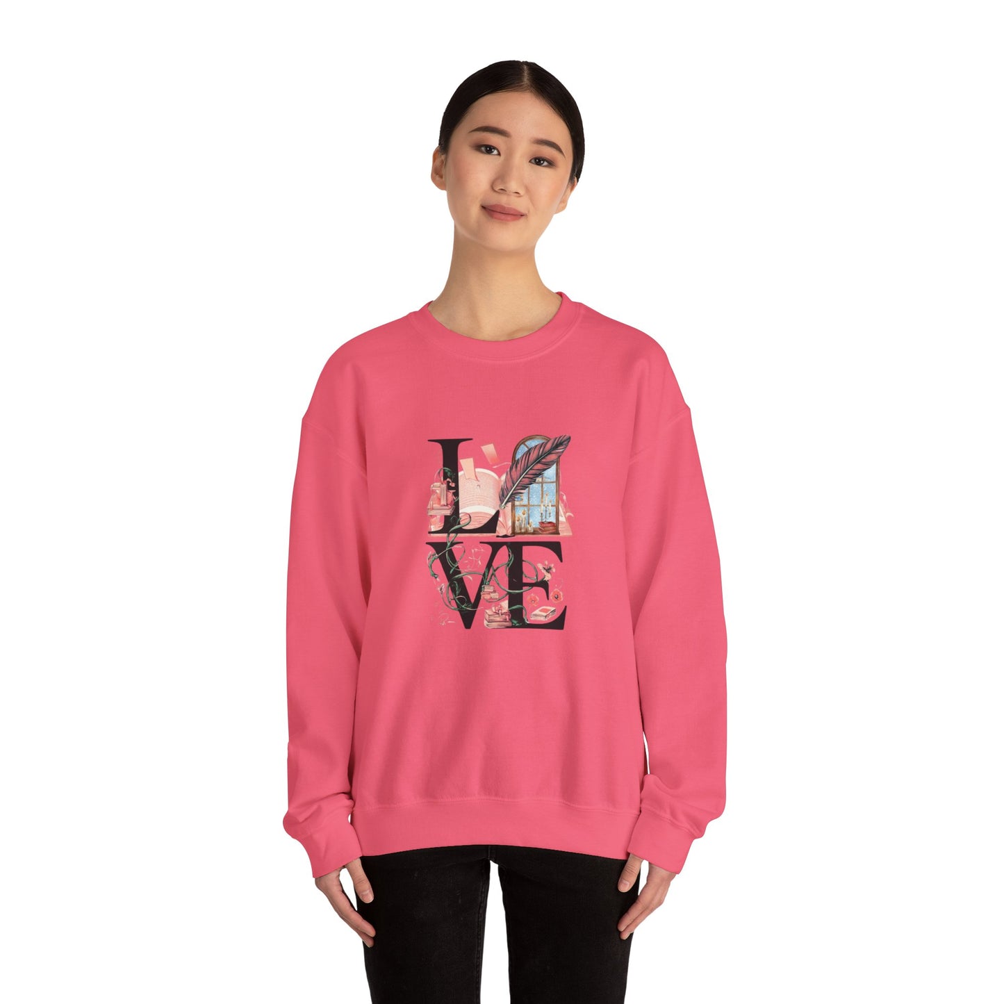 LOVE is a Novel Idea Unisex Heavy Blend™ Crewneck Sweatshirt