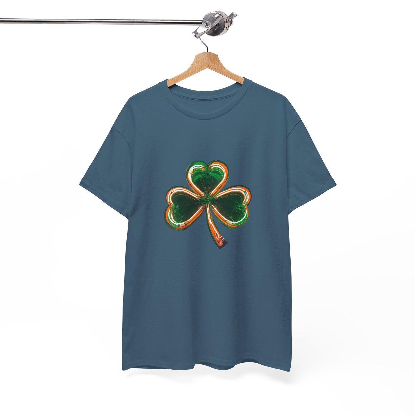 Electric Luck - Green and Orange Unisex Heavy Cotton Tee