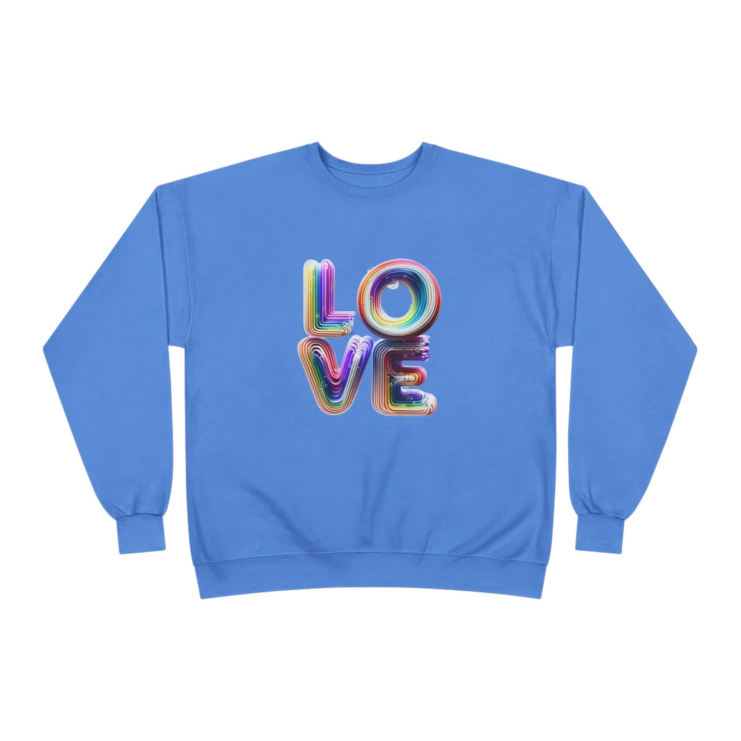 3D LOVE - Colorful Love Unisex EcoSmart Crewneck Sweatshirt