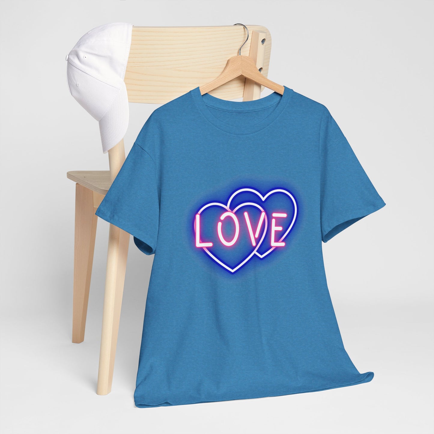 Neon Double Heart Unisex Heavy Cotton Tee