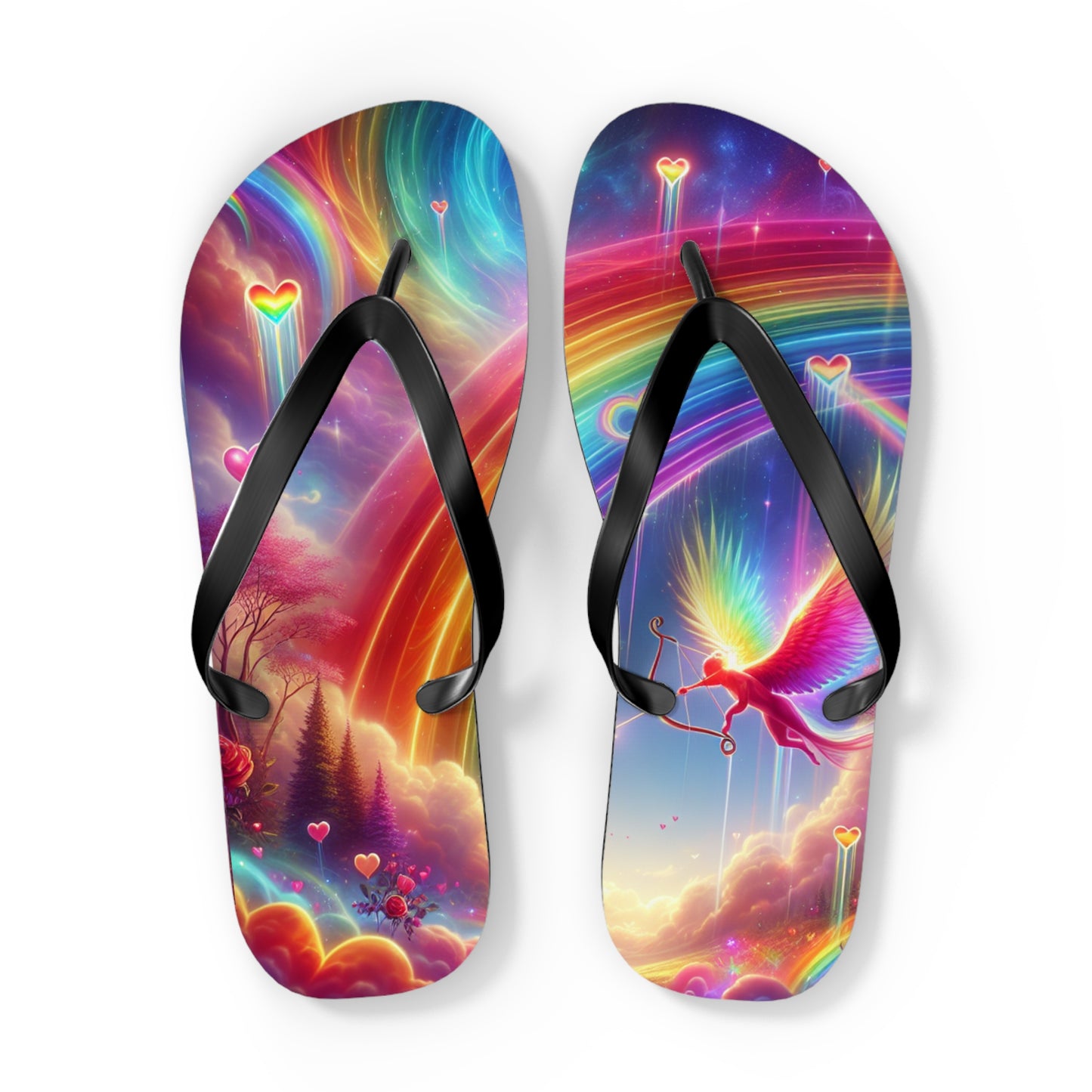 Rainbow Phoenix Flip Flops