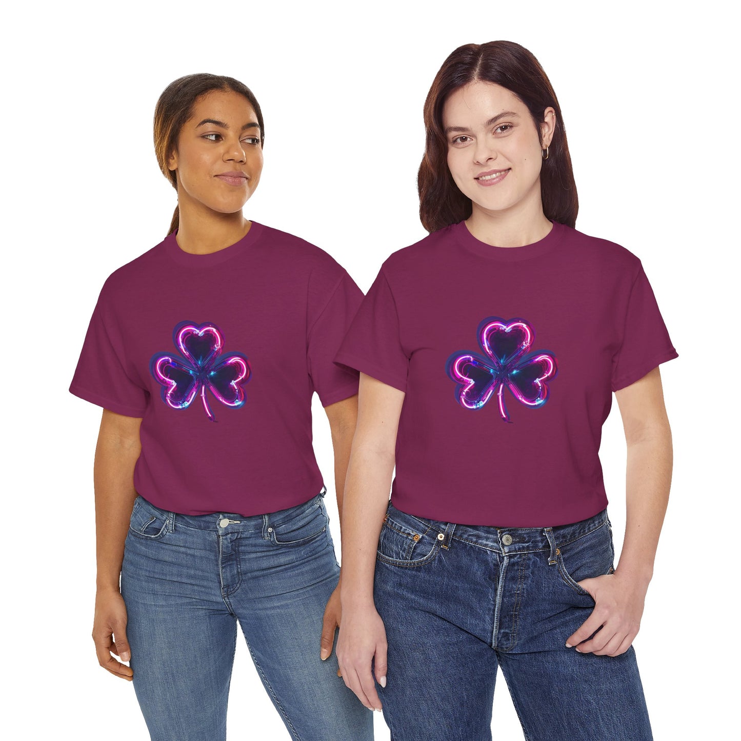 Electric Luck - Pink and Blue Unisex Heavy Cotton Tee