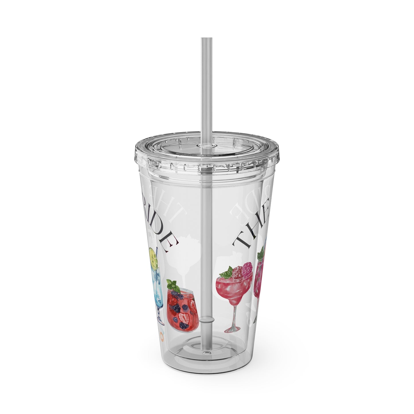 The Bride Est. 2025 Sunsplash Tumbler with Straw, 16oz