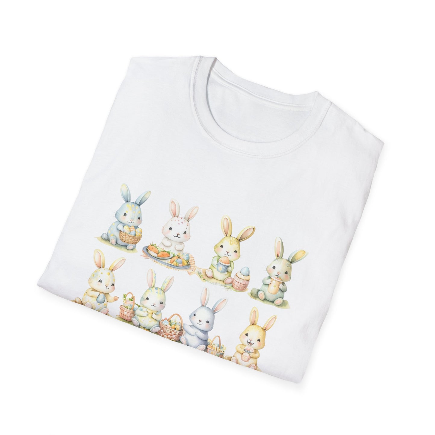 Bunny Picnic Unisex Softstyle T-Shirt for Easter