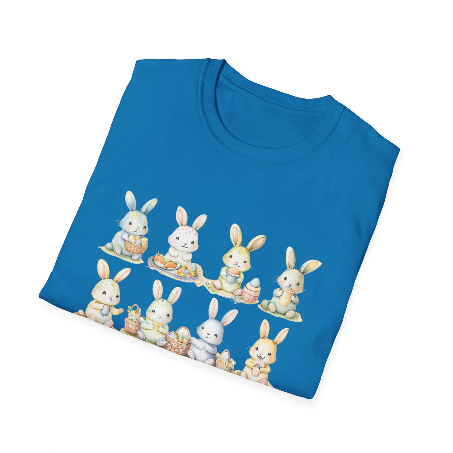 Bunny Picnic Unisex Softstyle T-Shirt for Easter