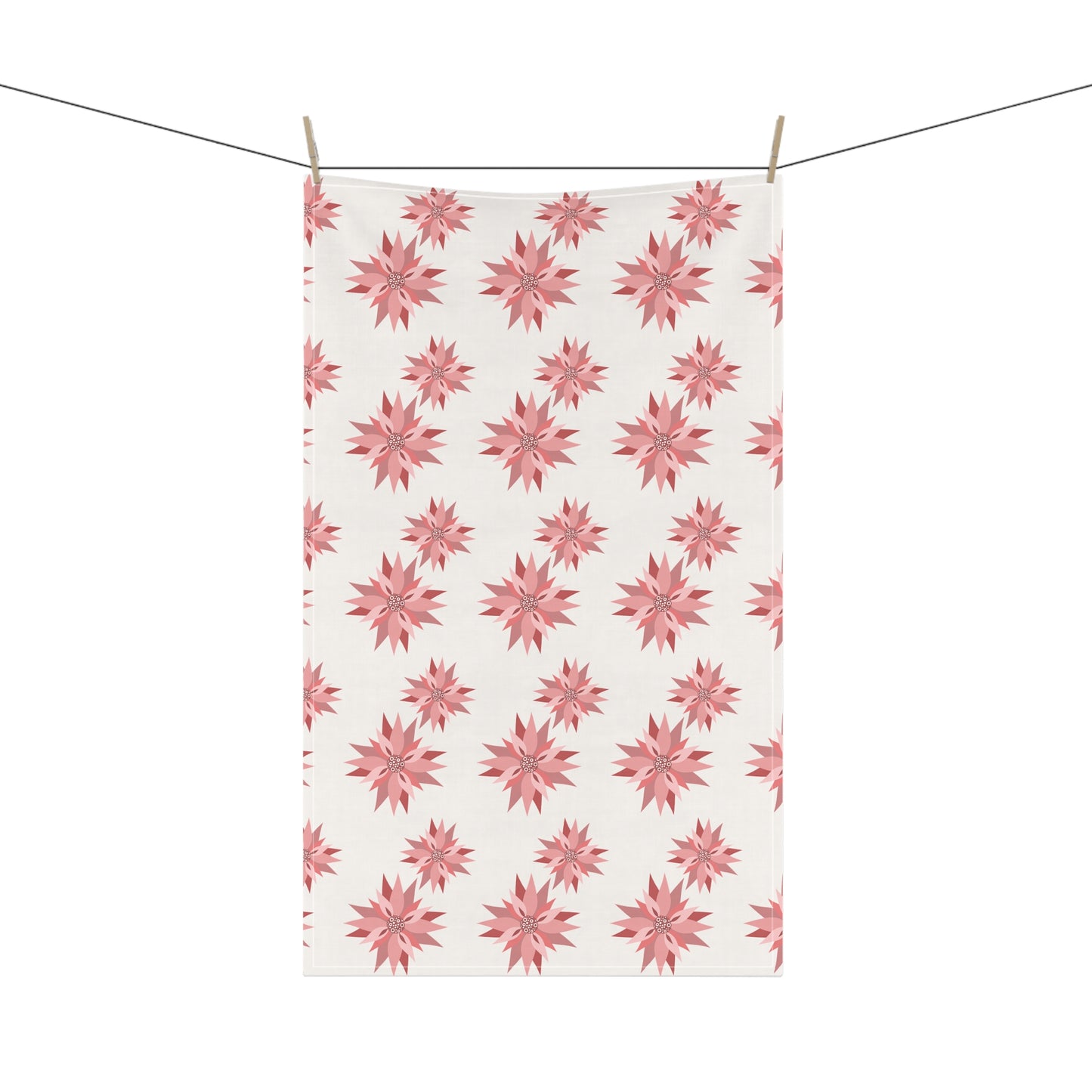 Pink Poinsettia Tea Towels (cotton)