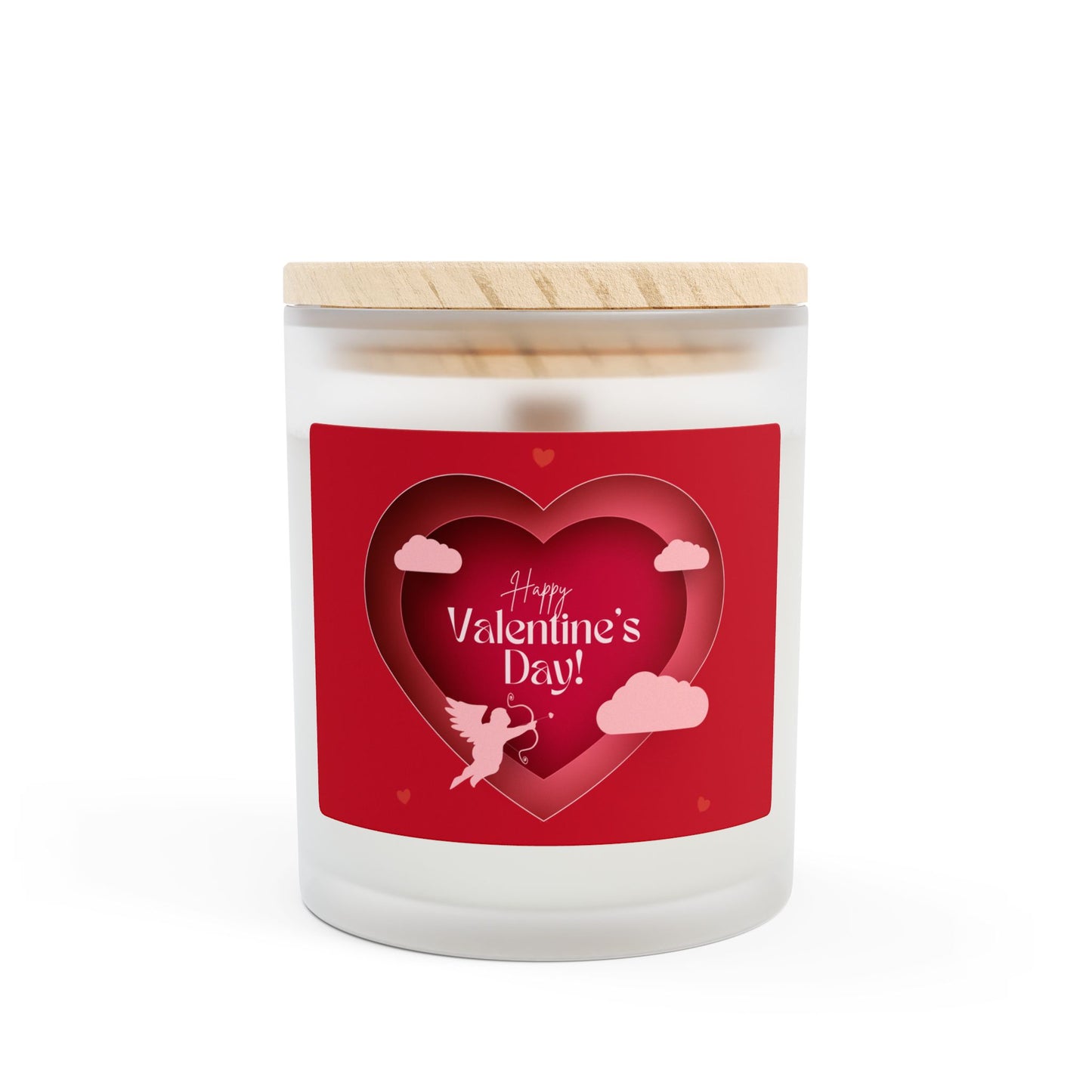 Happy V-Day Blackberry Vanilla Frosted Glass Candle, 11oz