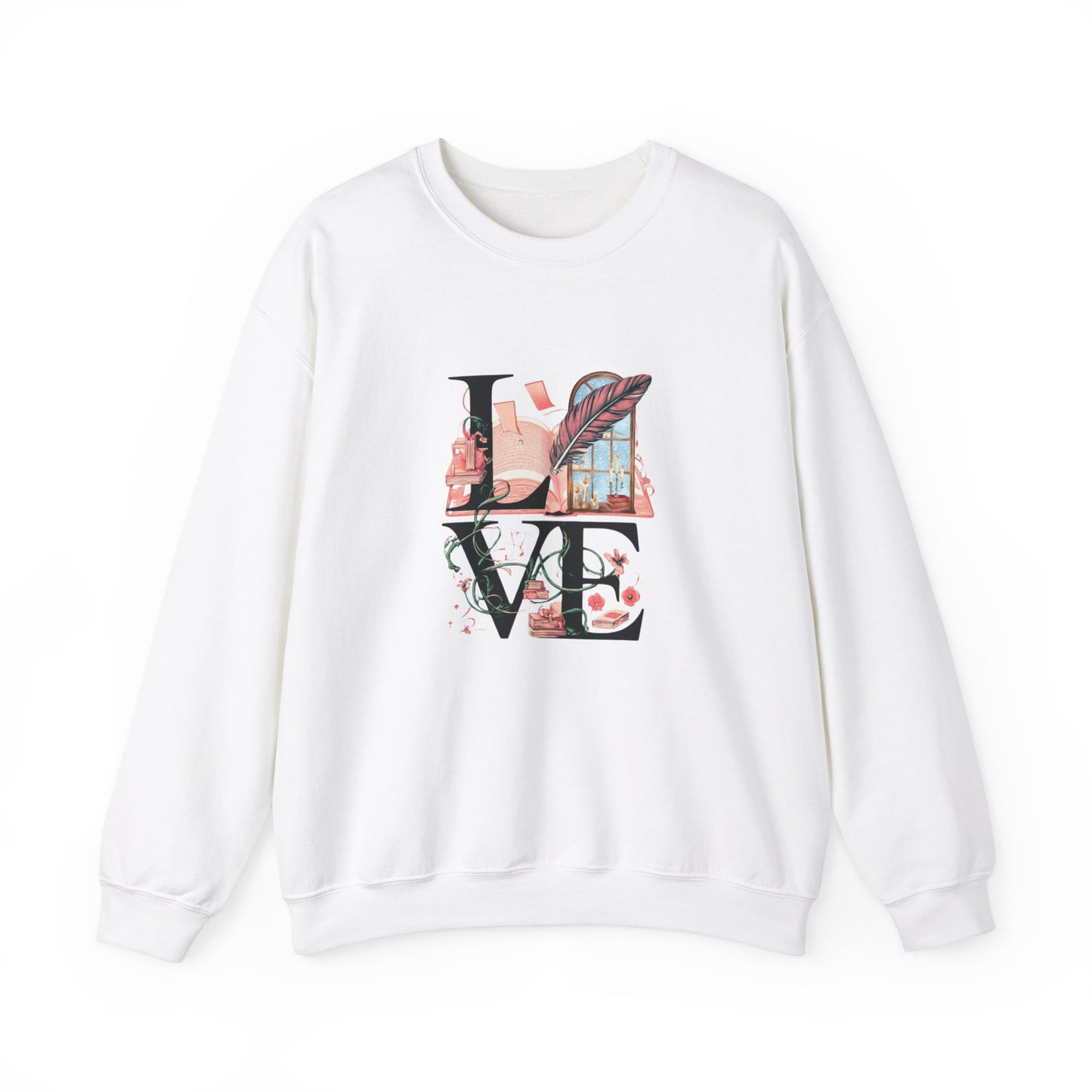 LOVE is a Novel Idea Unisex Heavy Blend™ Crewneck Sweatshirt