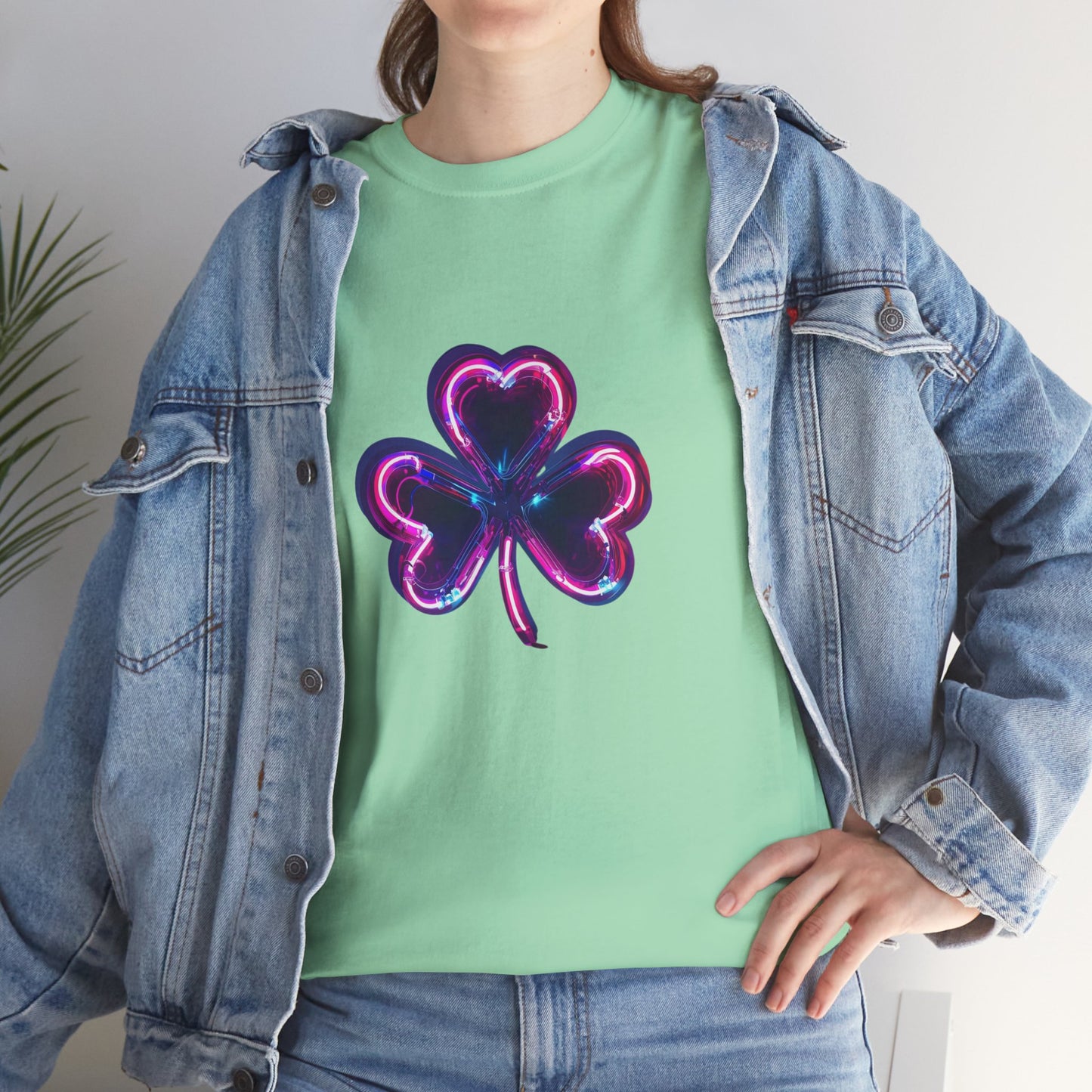 Electric Luck - Pink and Blue Unisex Heavy Cotton Tee