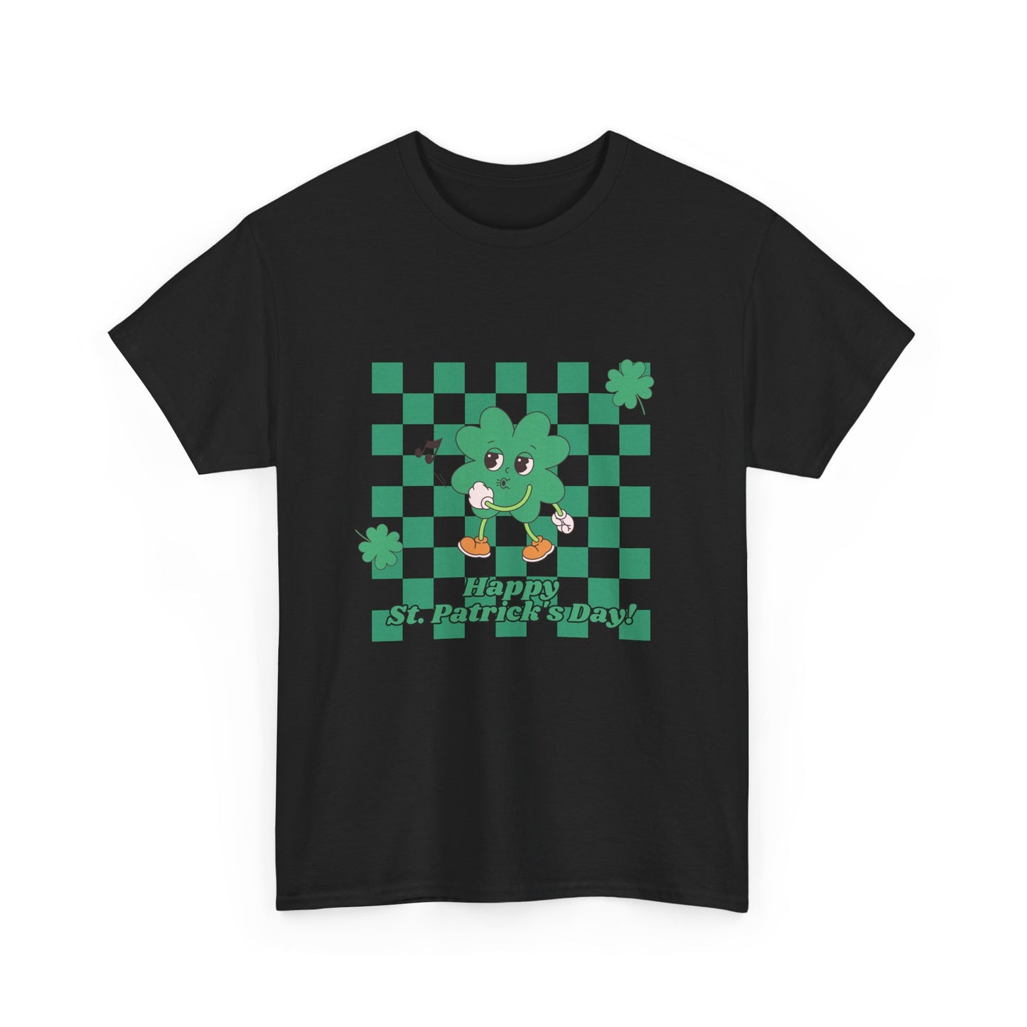 St. Pat's Checkers Unisex Heavy Cotton Tee - Lucky Shamrock Design