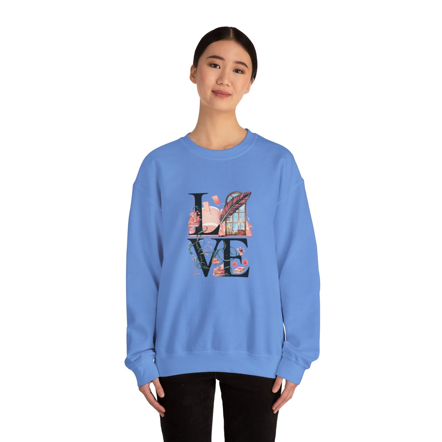 LOVE is a Novel Idea Unisex Heavy Blend™ Crewneck Sweatshirt