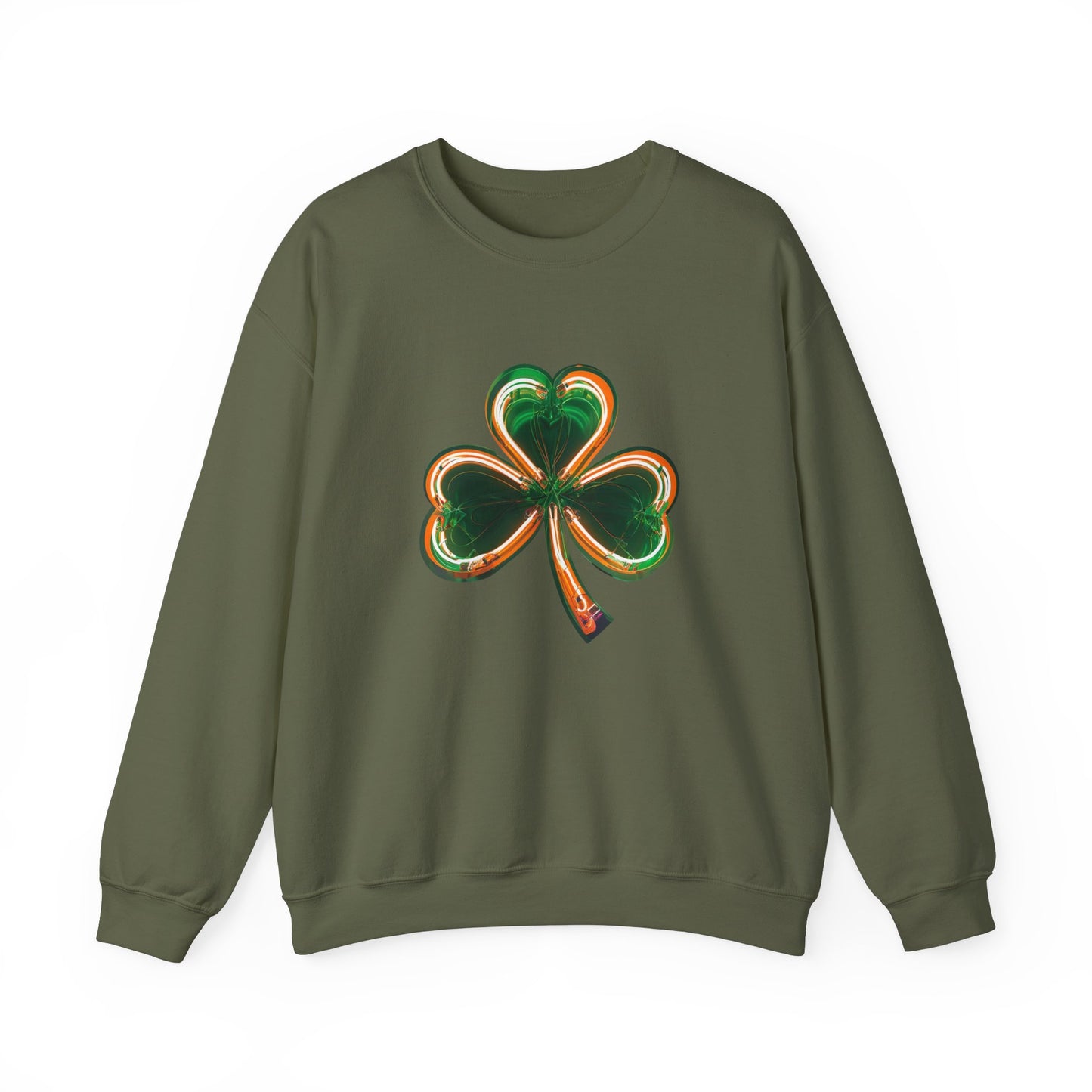 Electric Luck - Green and Orange Unisex Heavy Blend™ Crewneck Sweatshirt