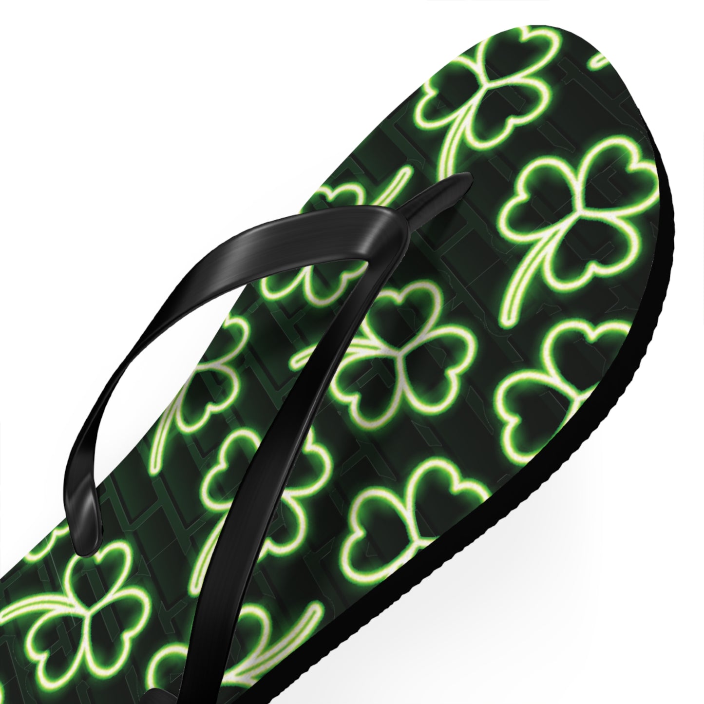 Neon Shamrock Flip Flops