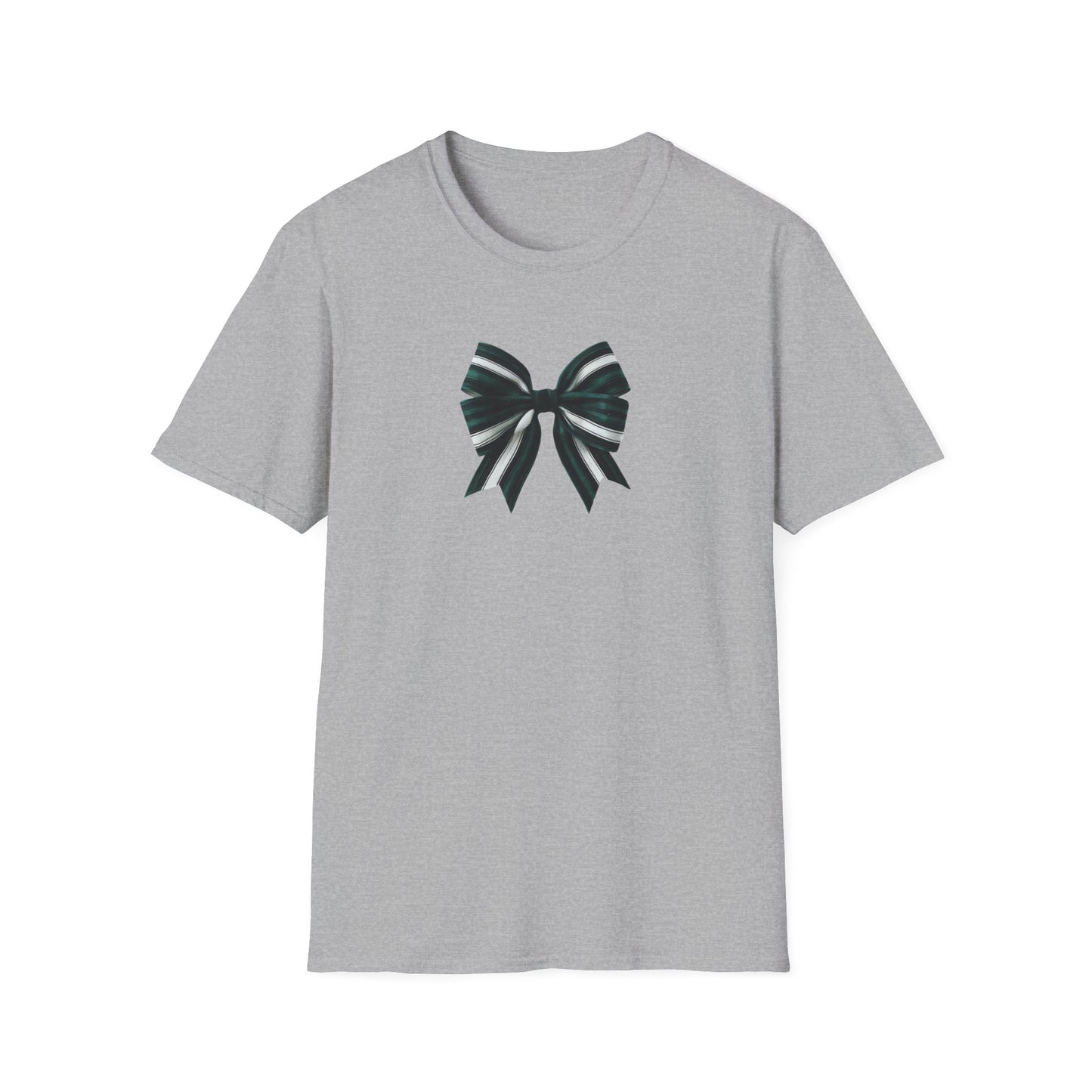 Green, White and Black Bow Unisex Softstyle T-Shirt