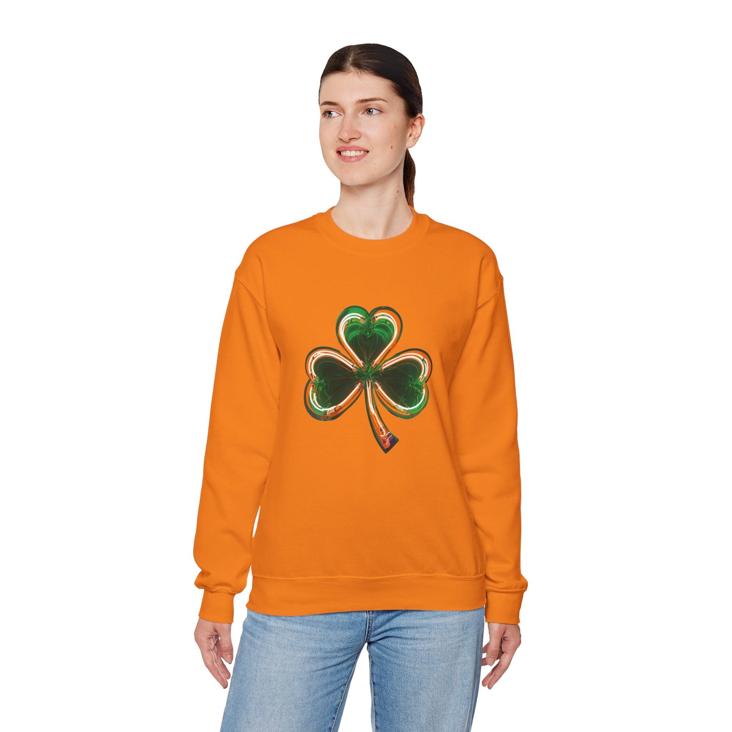 Electric Luck - Green and Orange Unisex Heavy Blend™ Crewneck Sweatshirt