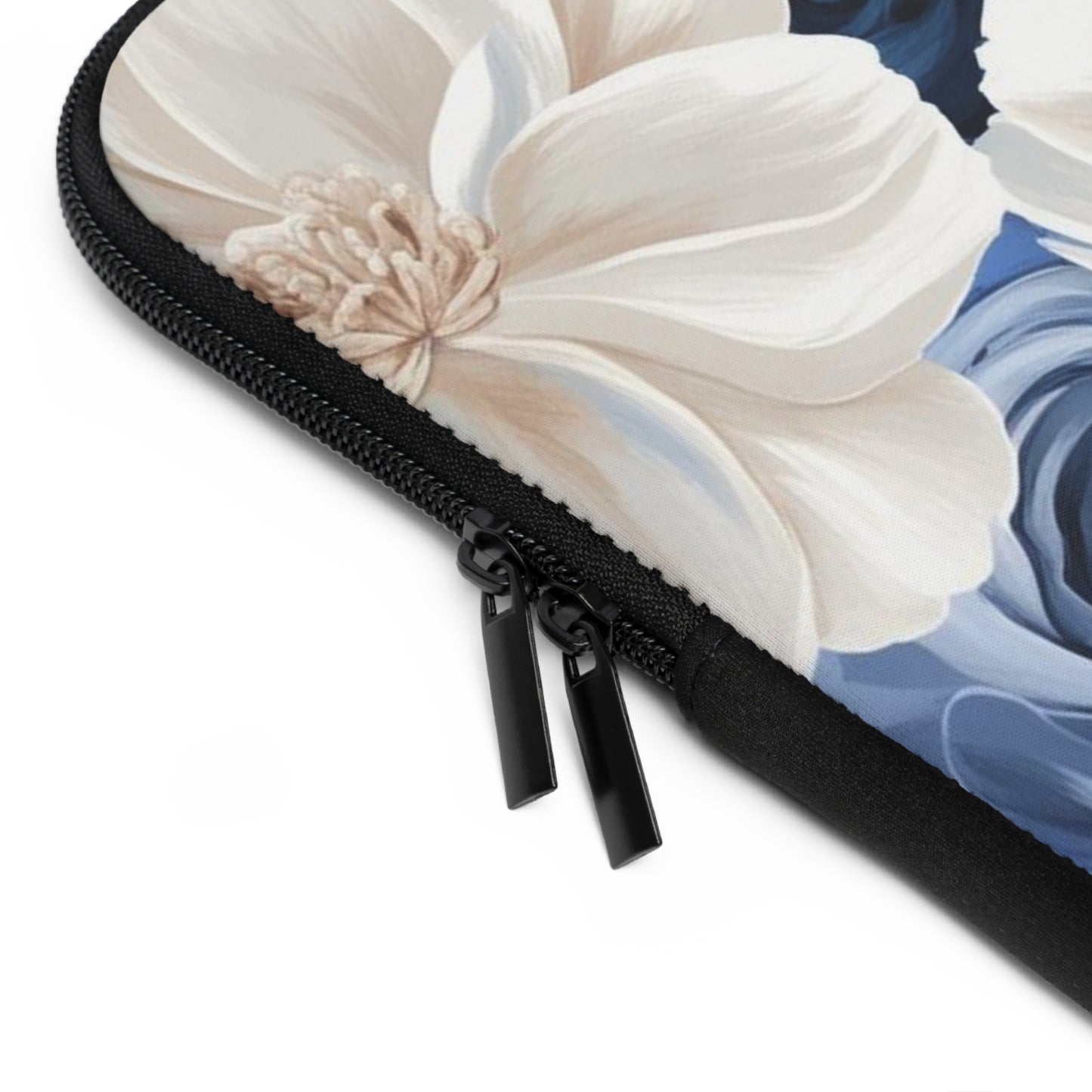 Painted Blue and White Flowers Laptop Sleeve