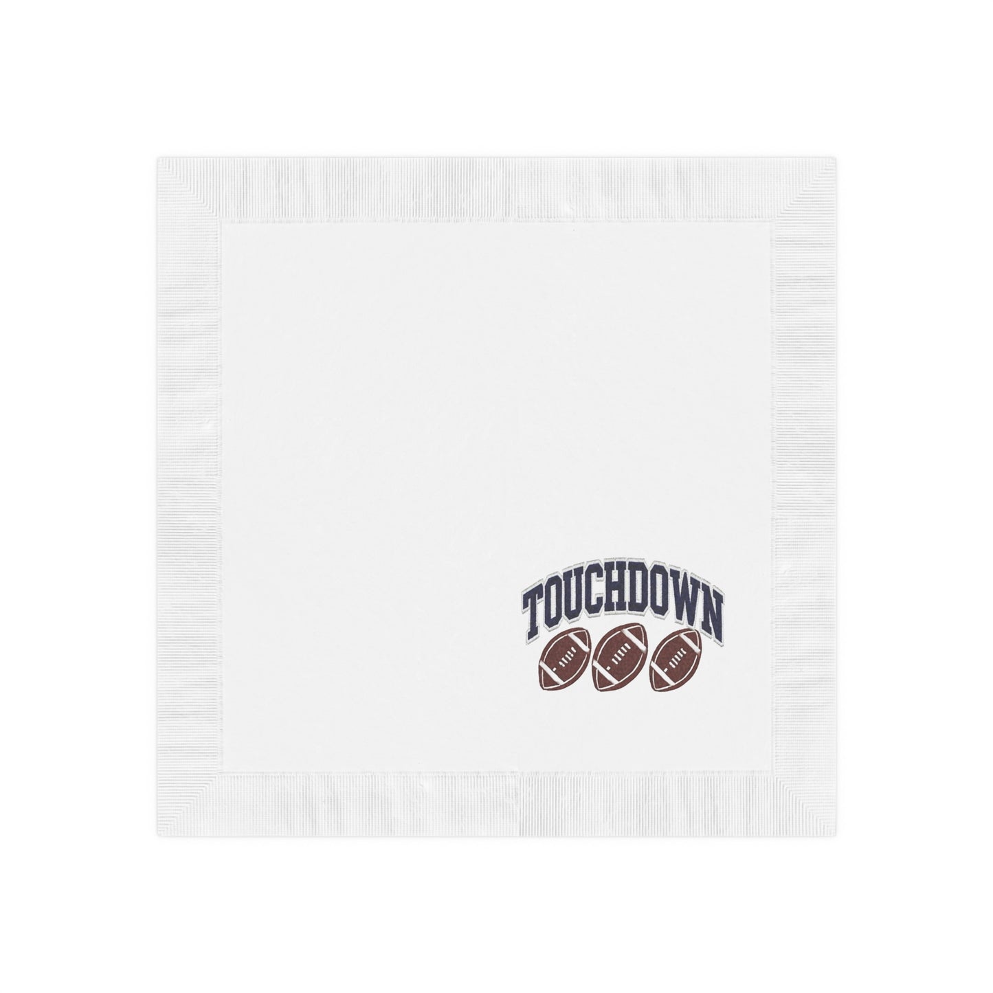 TOUCHDOWN White Coined Napkins