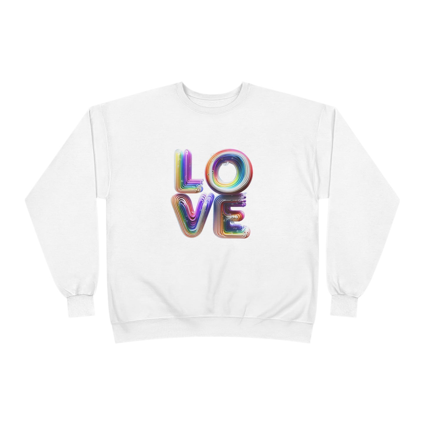 3D LOVE - Colorful Love Unisex EcoSmart Crewneck Sweatshirt