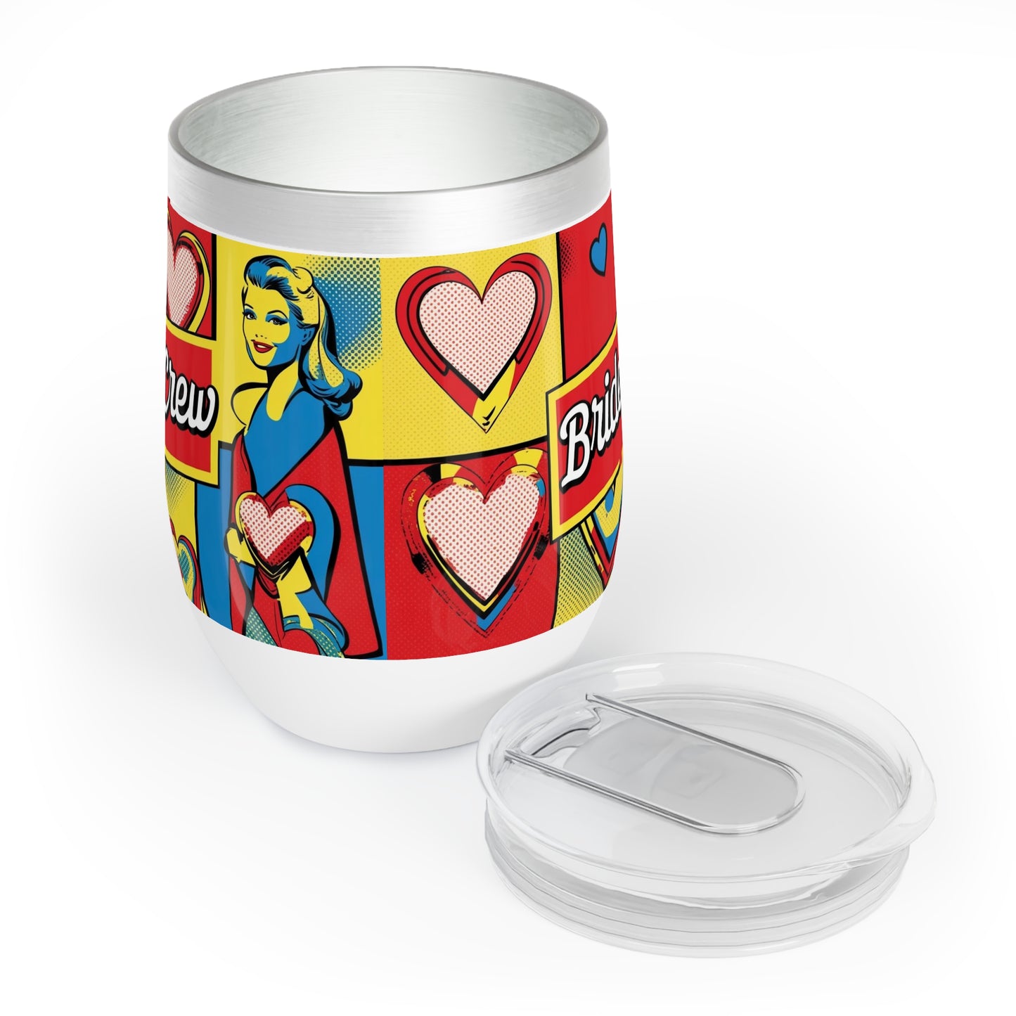 Bride Crew Pop Art Chill Wine Tumbler