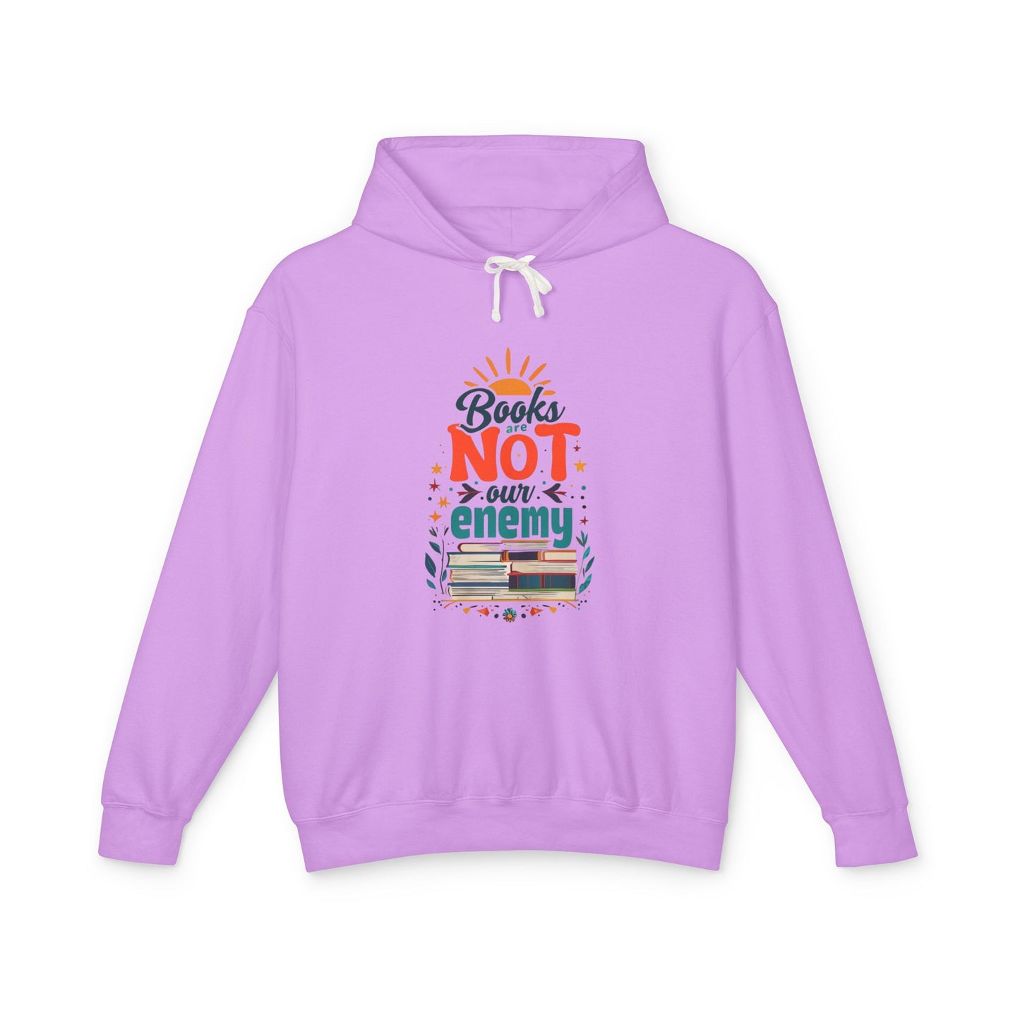 Books are NOT our Enemy Unisex Lightweight Hooded Sweatshirt