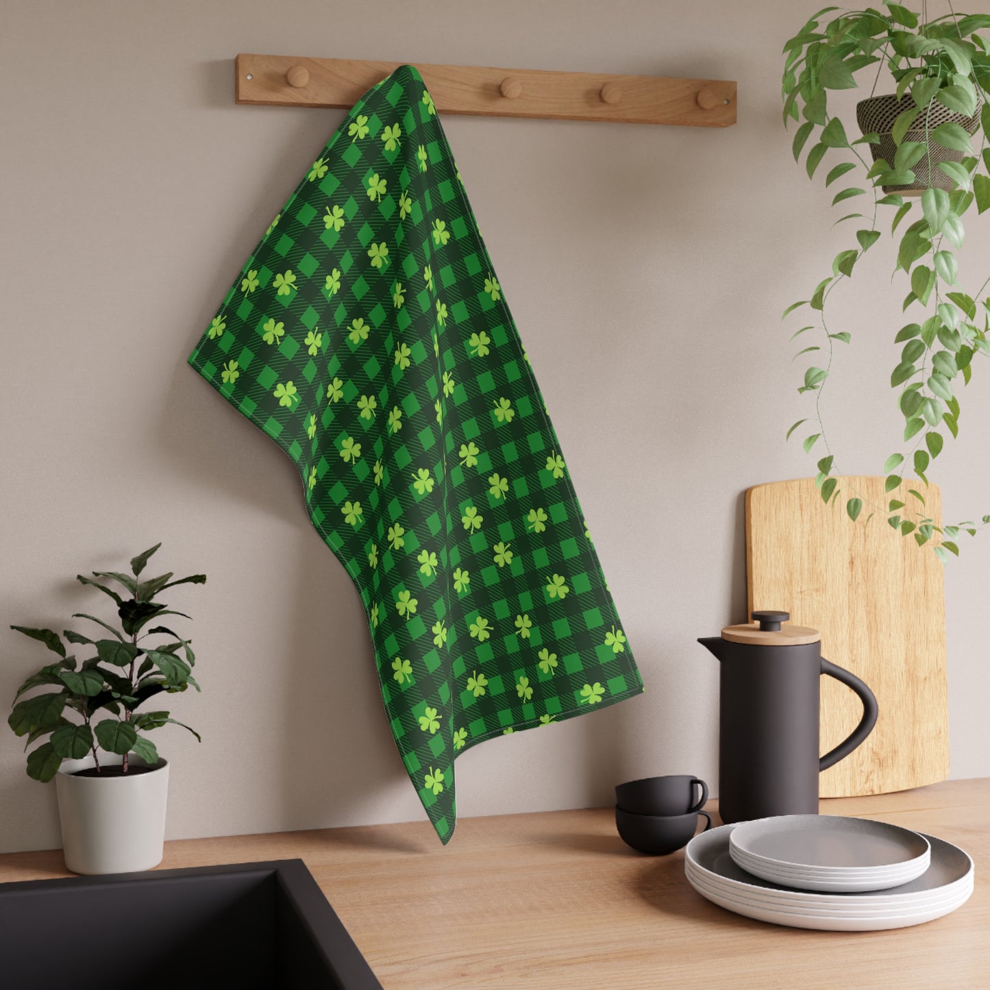 Shamrock Plaid Tea Towels (cotton)