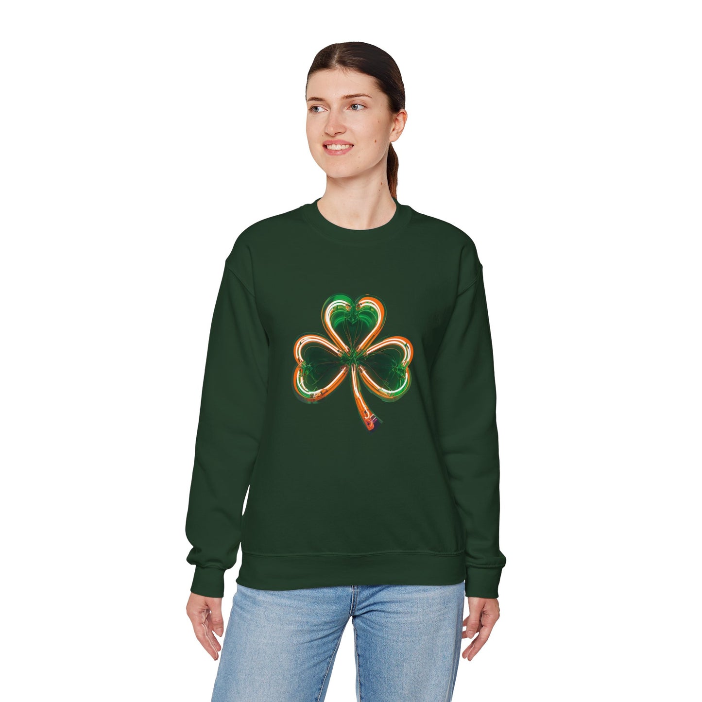 Electric Luck - Green and Orange Unisex Heavy Blend™ Crewneck Sweatshirt