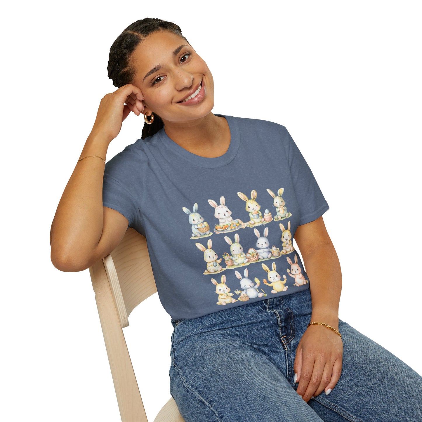Bunny Picnic Unisex Softstyle T-Shirt for Easter