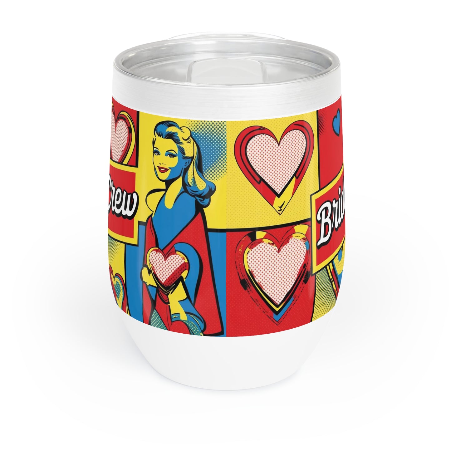 Bride Crew Pop Art Chill Wine Tumbler