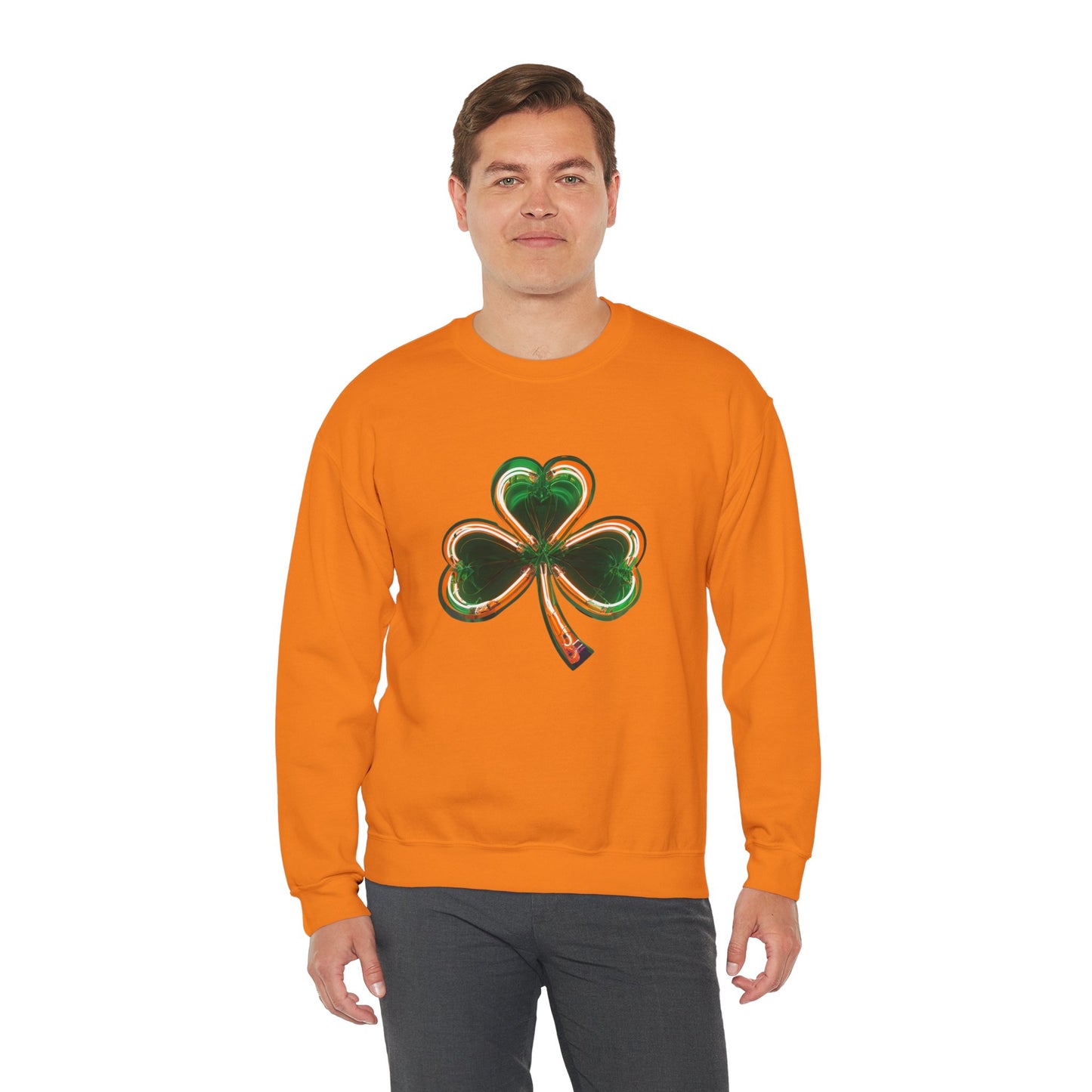 Electric Luck - Green and Orange Unisex Heavy Blend™ Crewneck Sweatshirt