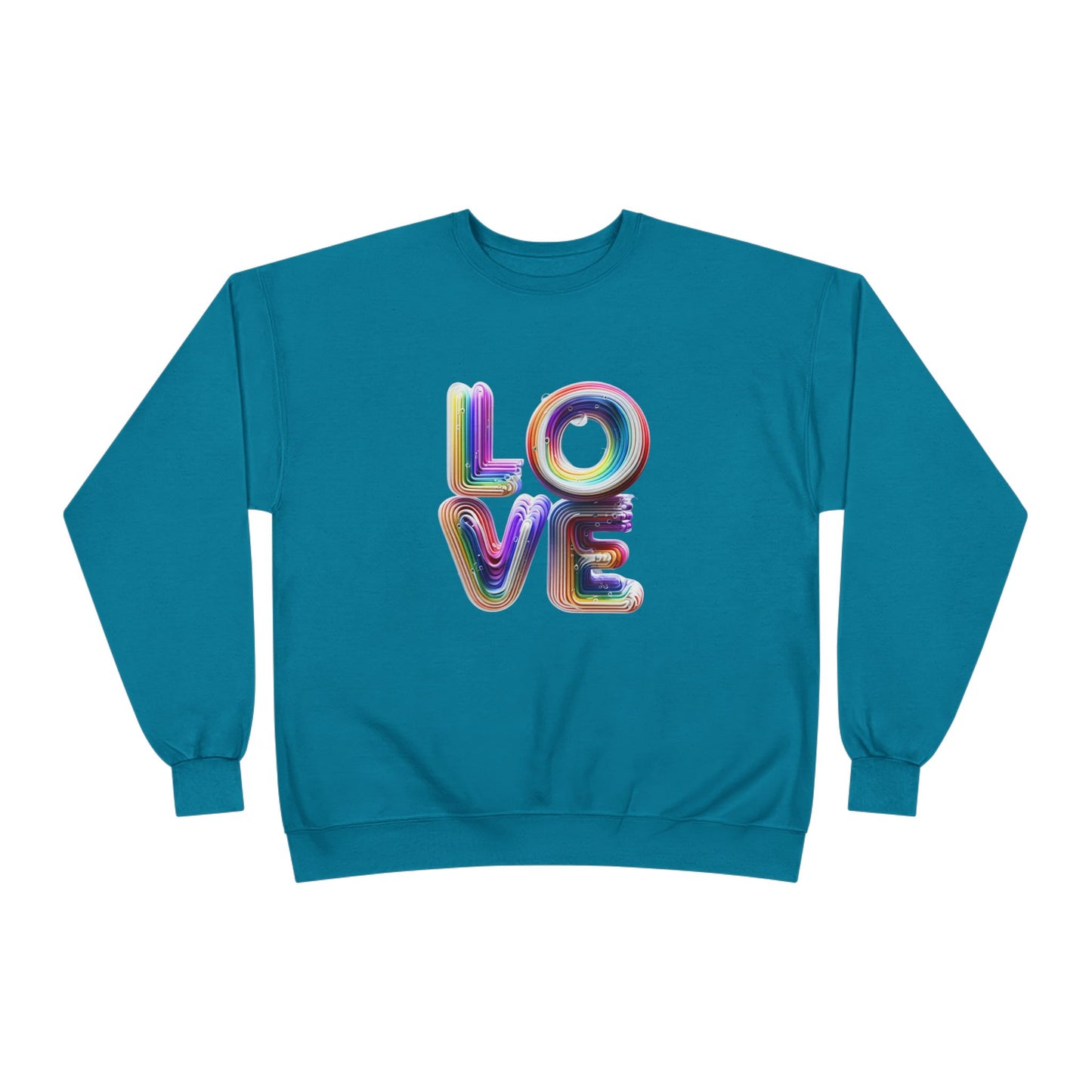 3D LOVE - Colorful Love Unisex EcoSmart Crewneck Sweatshirt