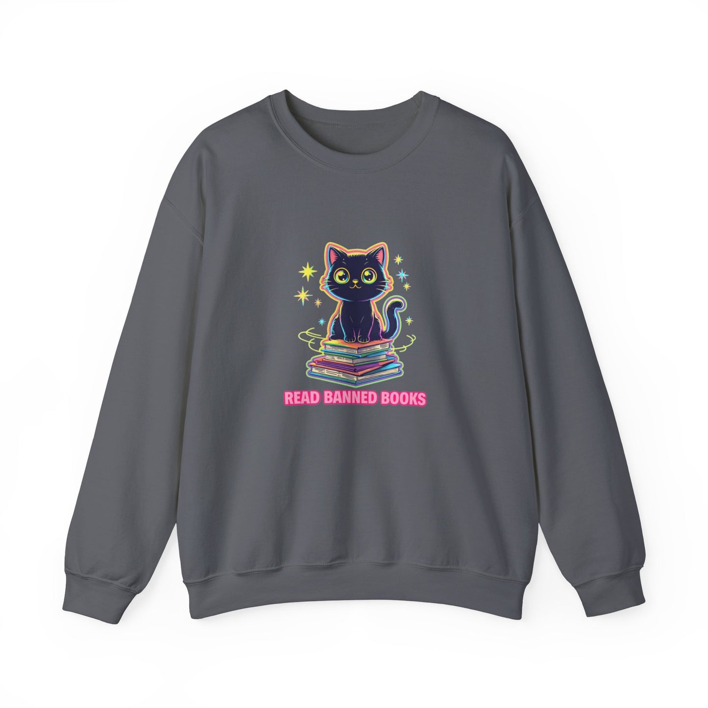 Read Banned Books - Cat Unisex Heavy Blend™ Crewneck Sweatshirt