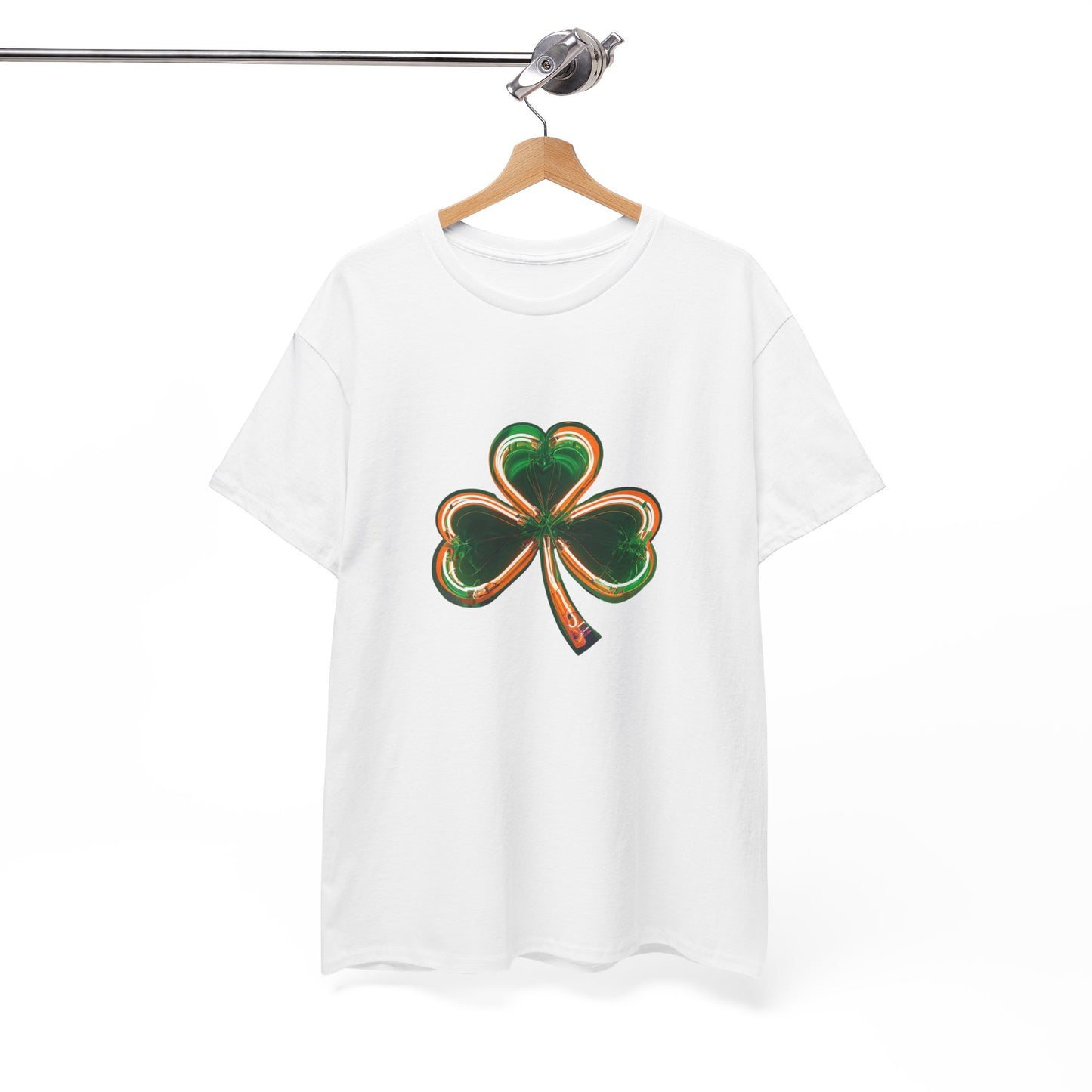 Electric Luck - Green and Orange Unisex Heavy Cotton Tee