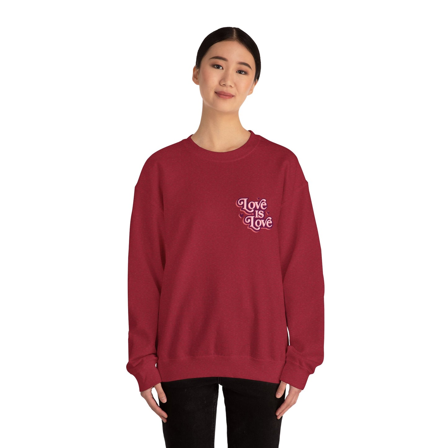 Love is Love Embroidered Unisex Heavy Blend™ Crewneck Sweatshirt