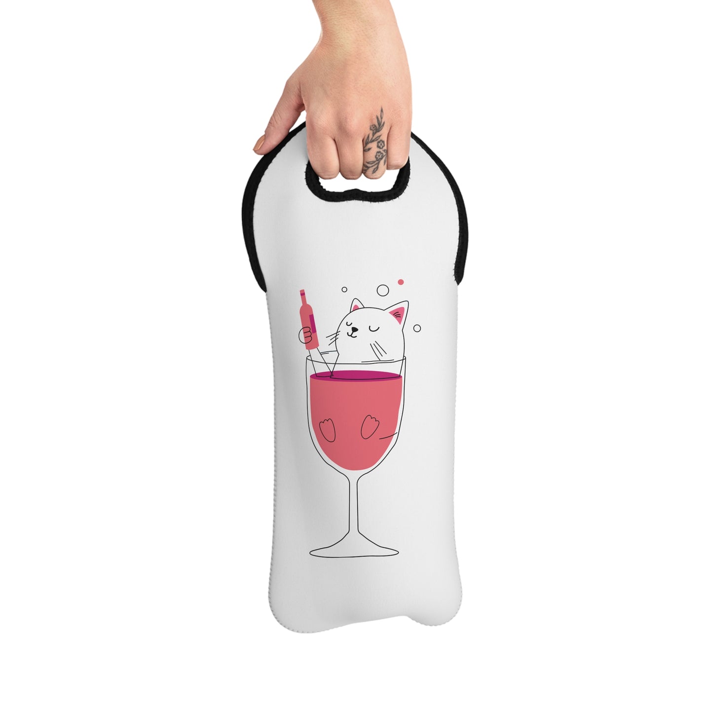 Chill Cat Wine Tote Bag