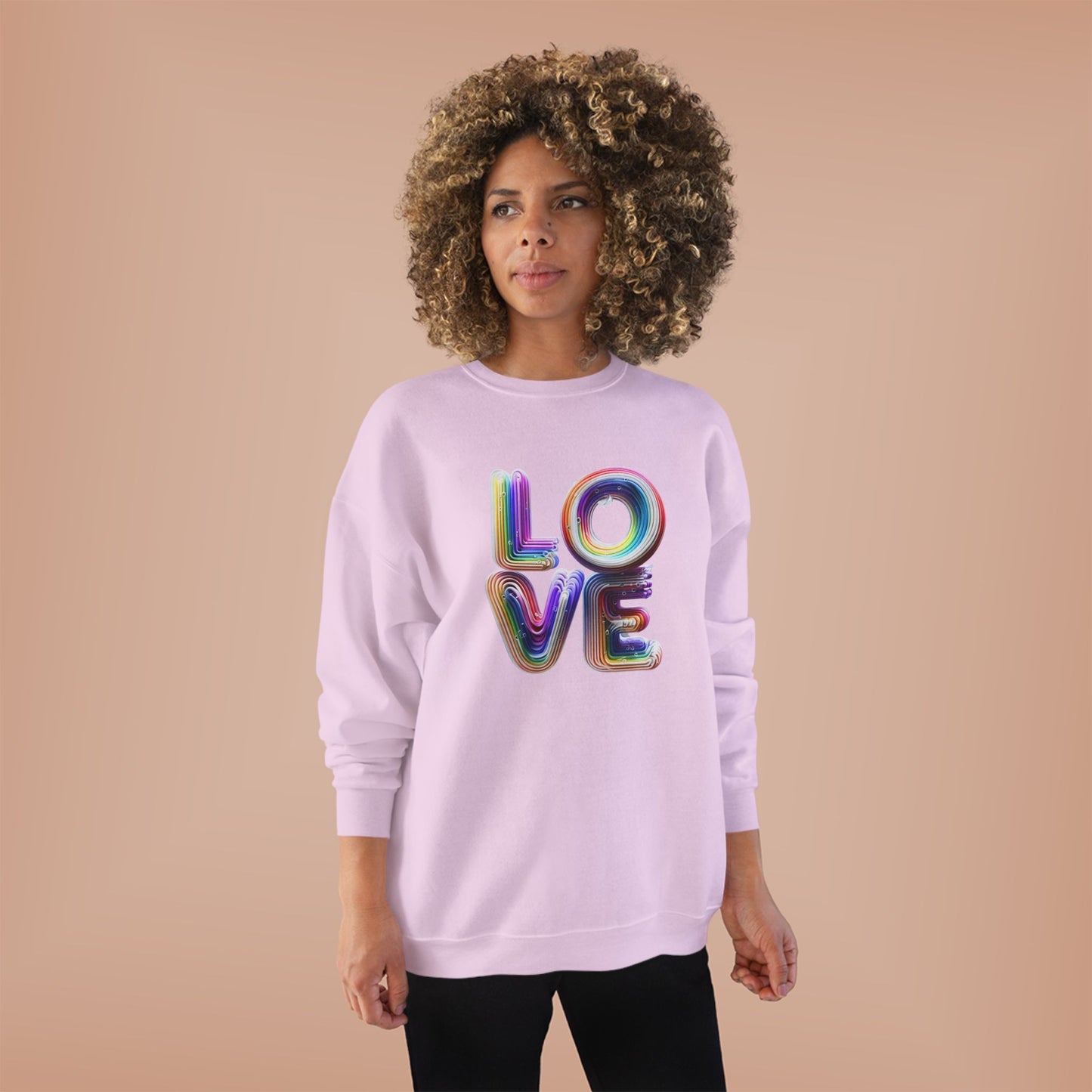 3D LOVE - Colorful Love Unisex EcoSmart Crewneck Sweatshirt