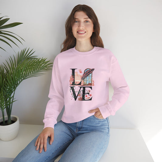 LOVE is a Novel Idea Unisex Heavy Blend™ Crewneck Sweatshirt