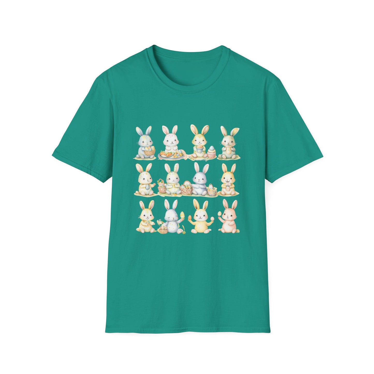 Bunny Picnic Unisex Softstyle T-Shirt for Easter
