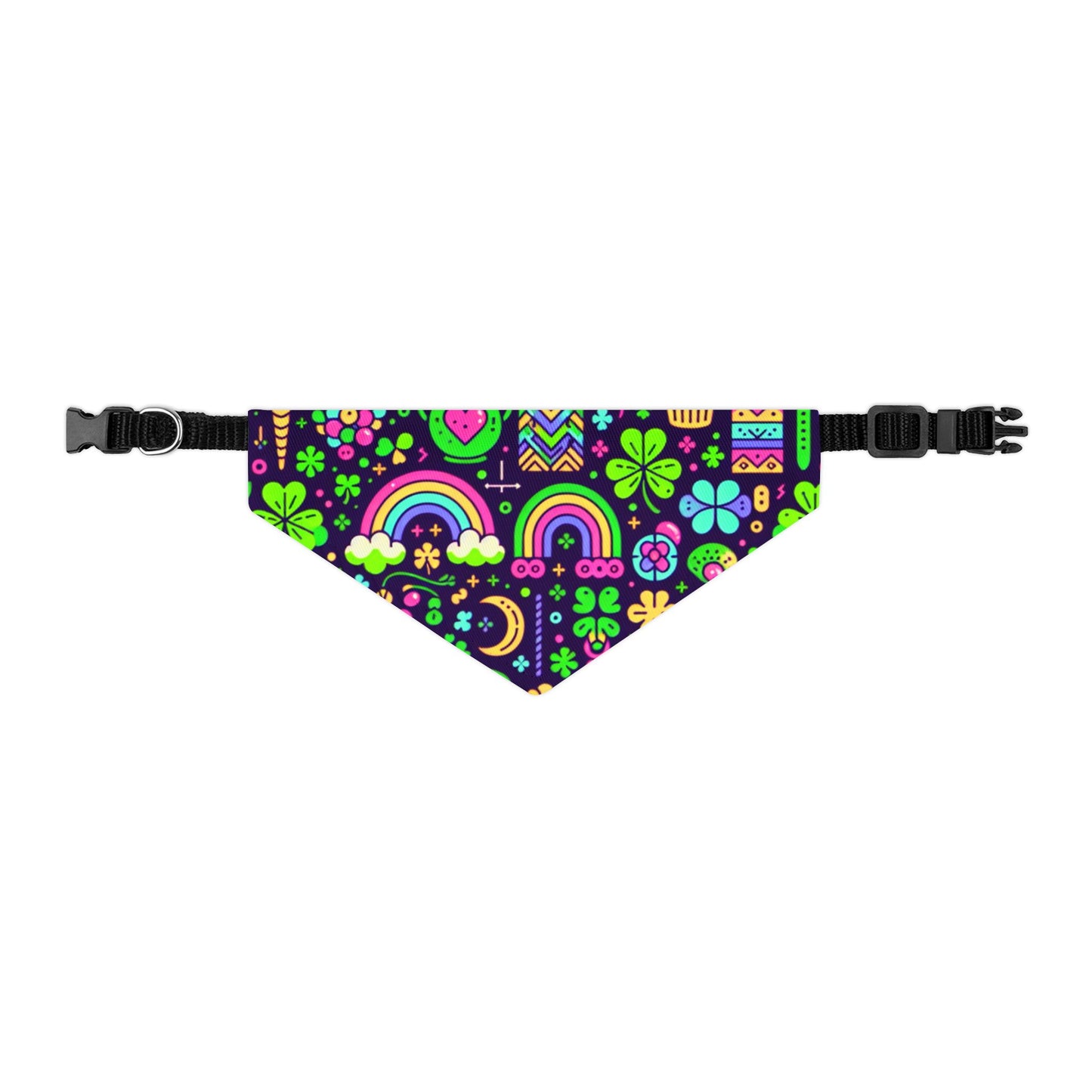 Day-Glo Clover Pet Bandana Collar