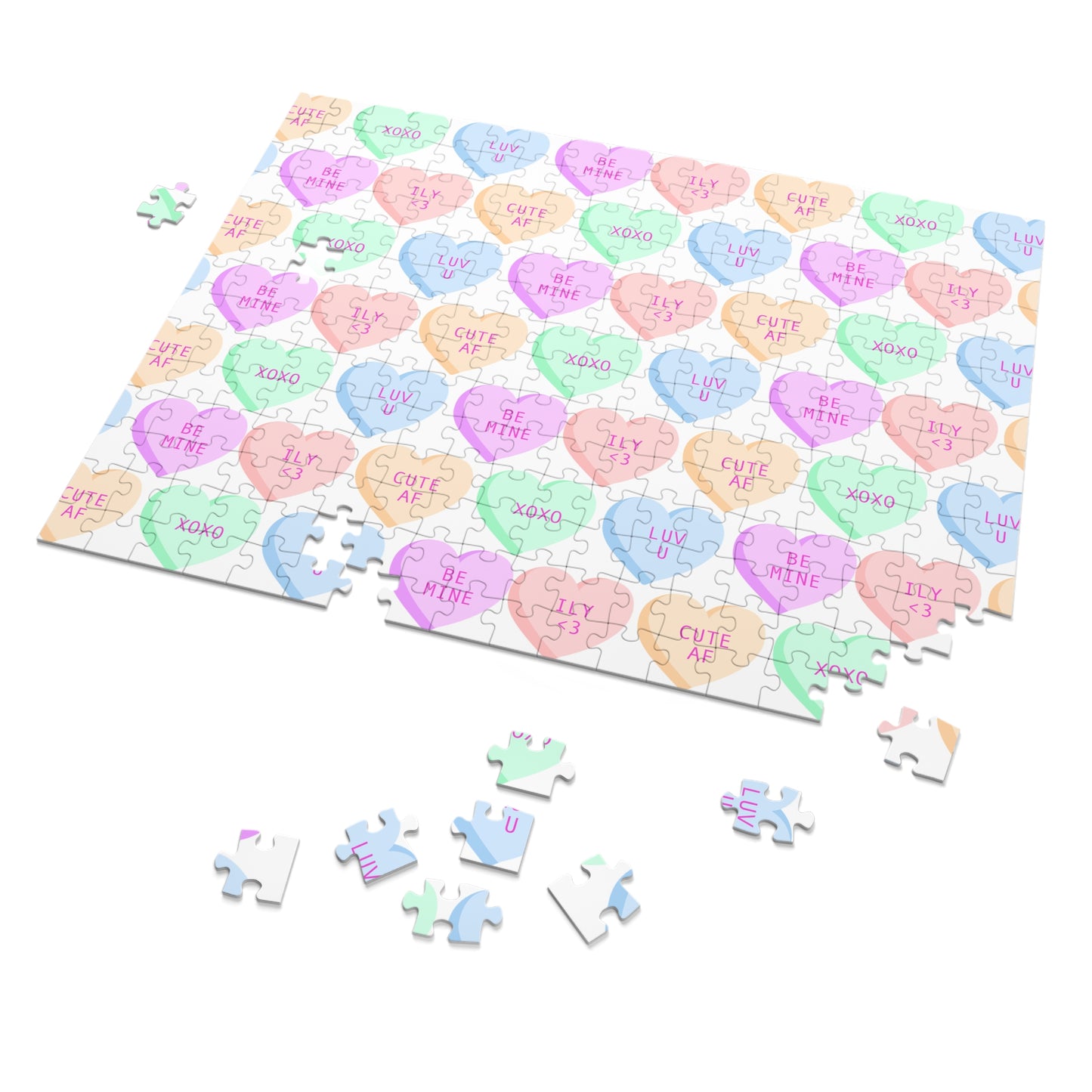 Candy Hearts Jigsaw Puzzle with Tin