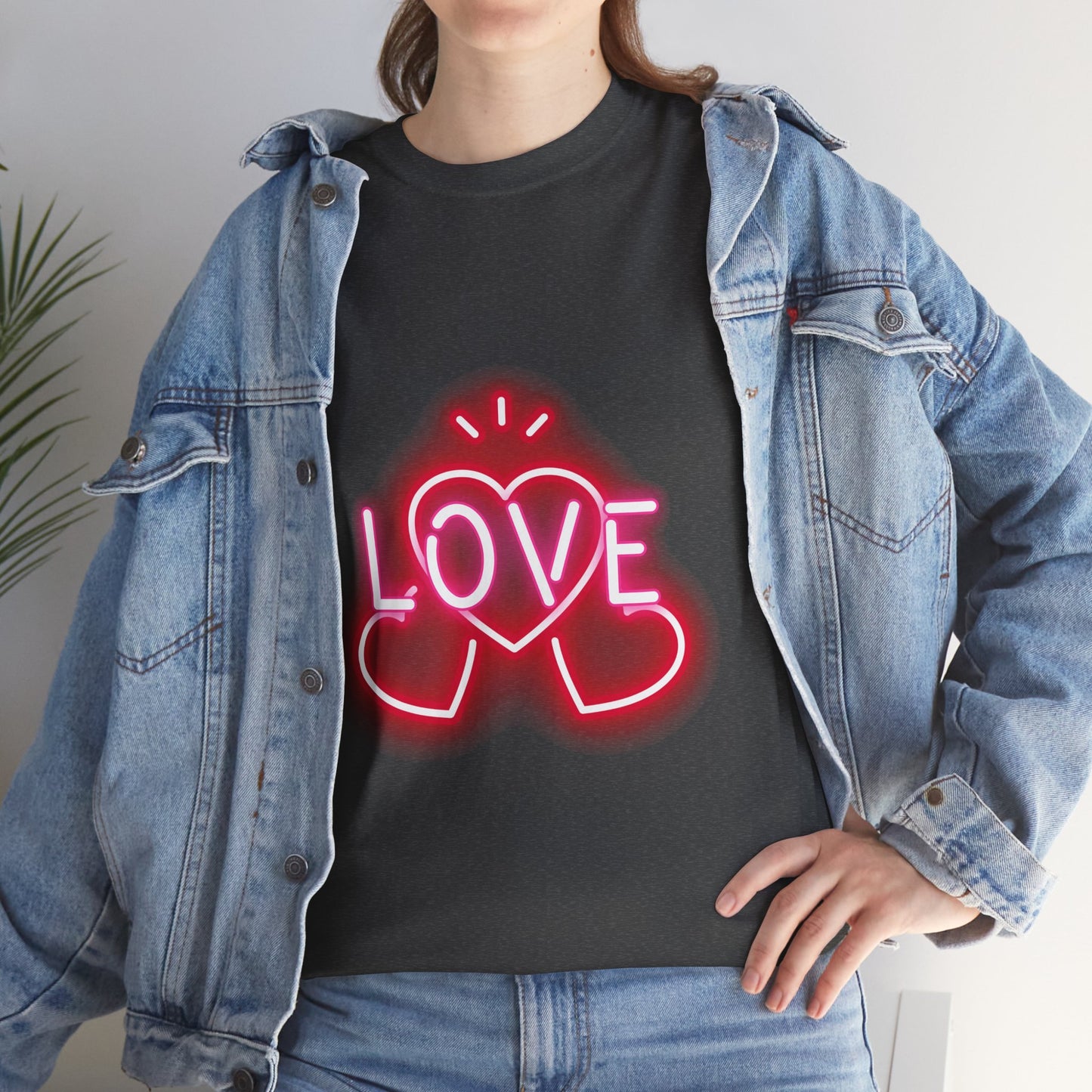 Neon Triple Heart Unisex Heavy Cotton Tee